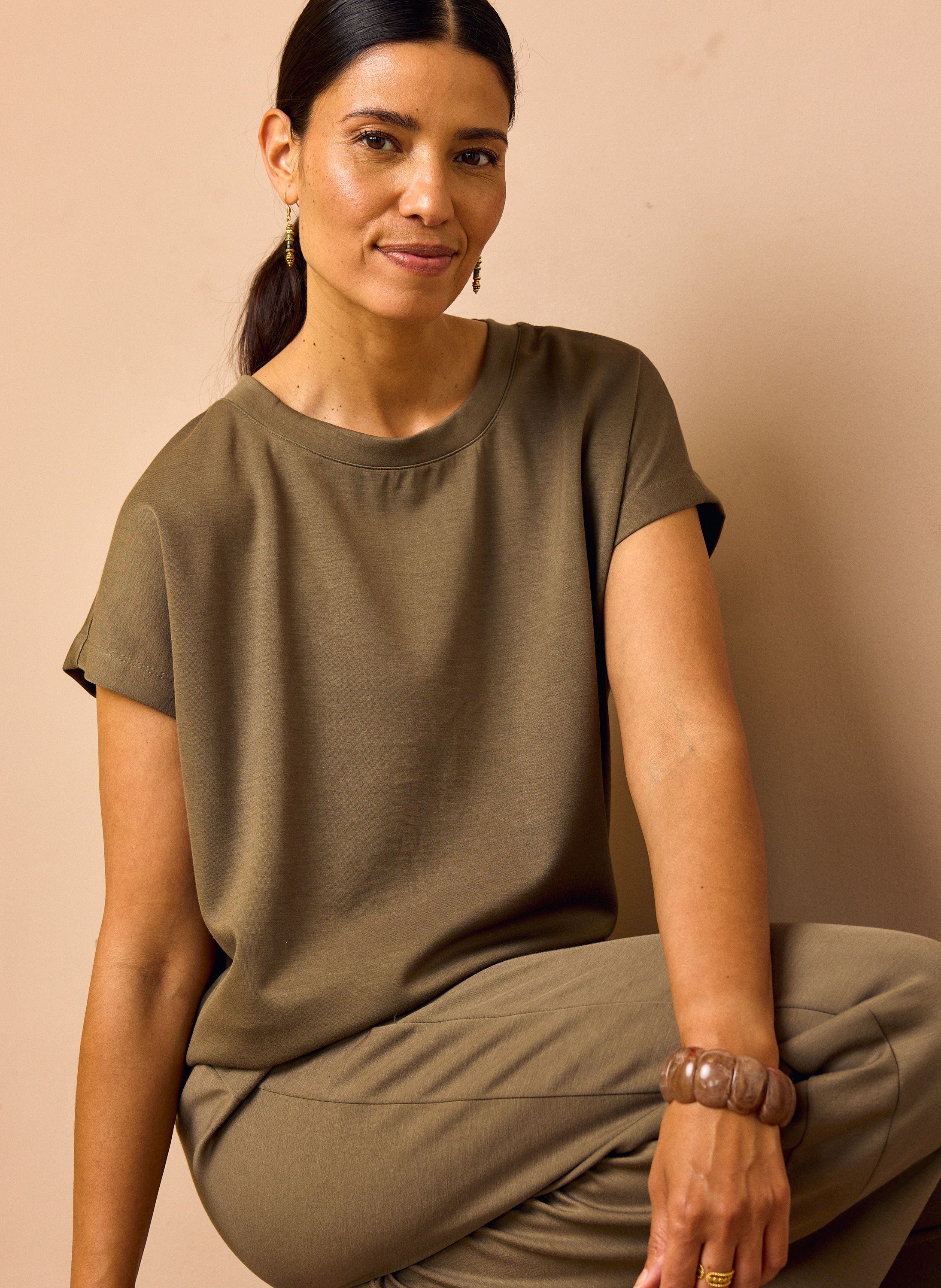 Norah Donkergroen shirt dark olive 218781-598