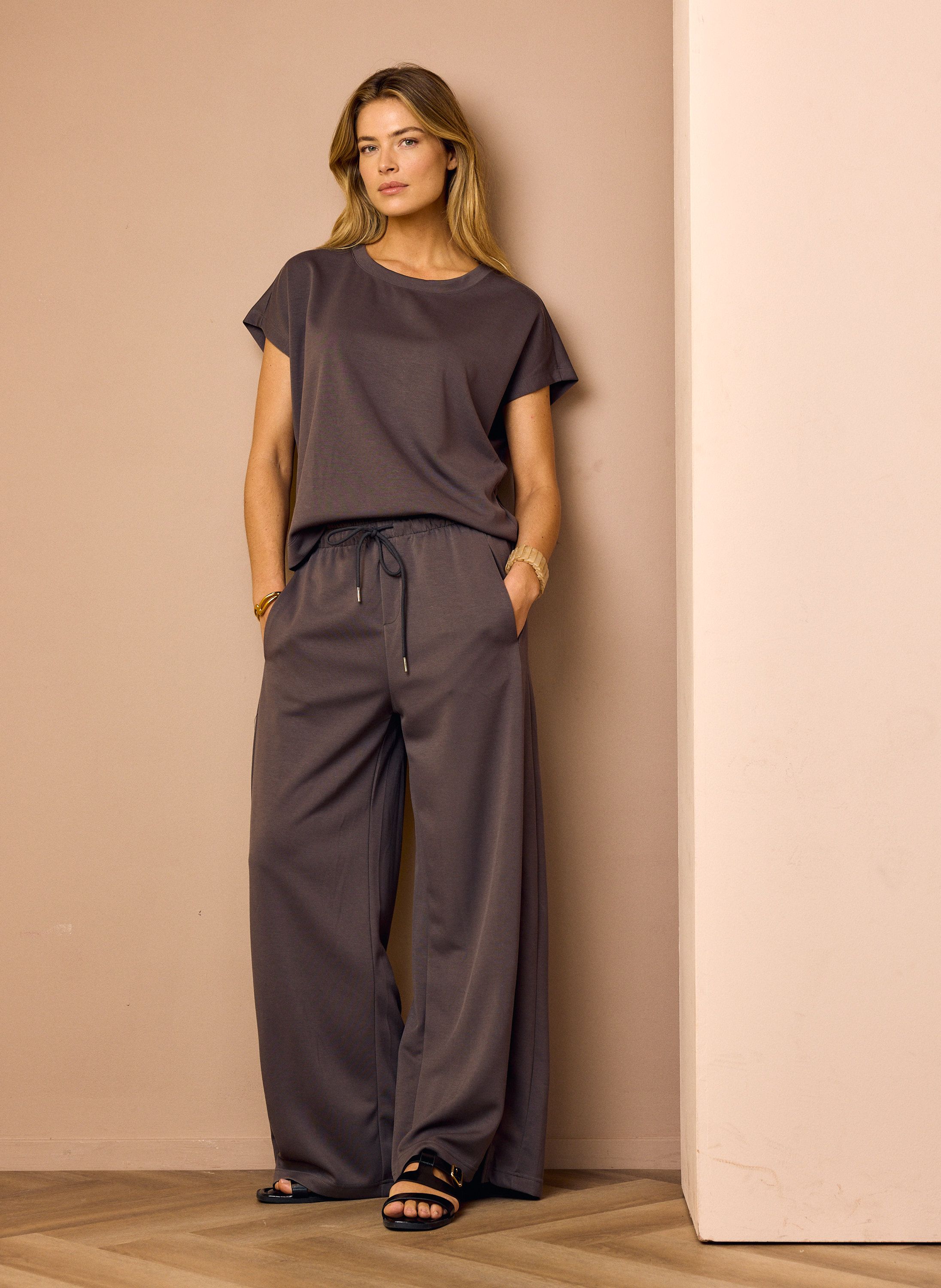 Norah Wide fit broek | Donkergrijs dark grey 218782-096