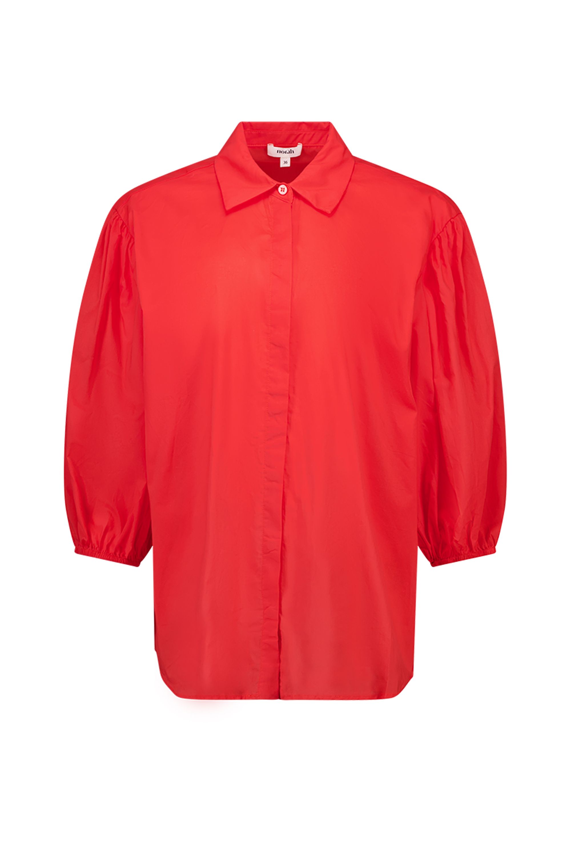 Norah Rode blouse met pofmouwen red 218783-600-36