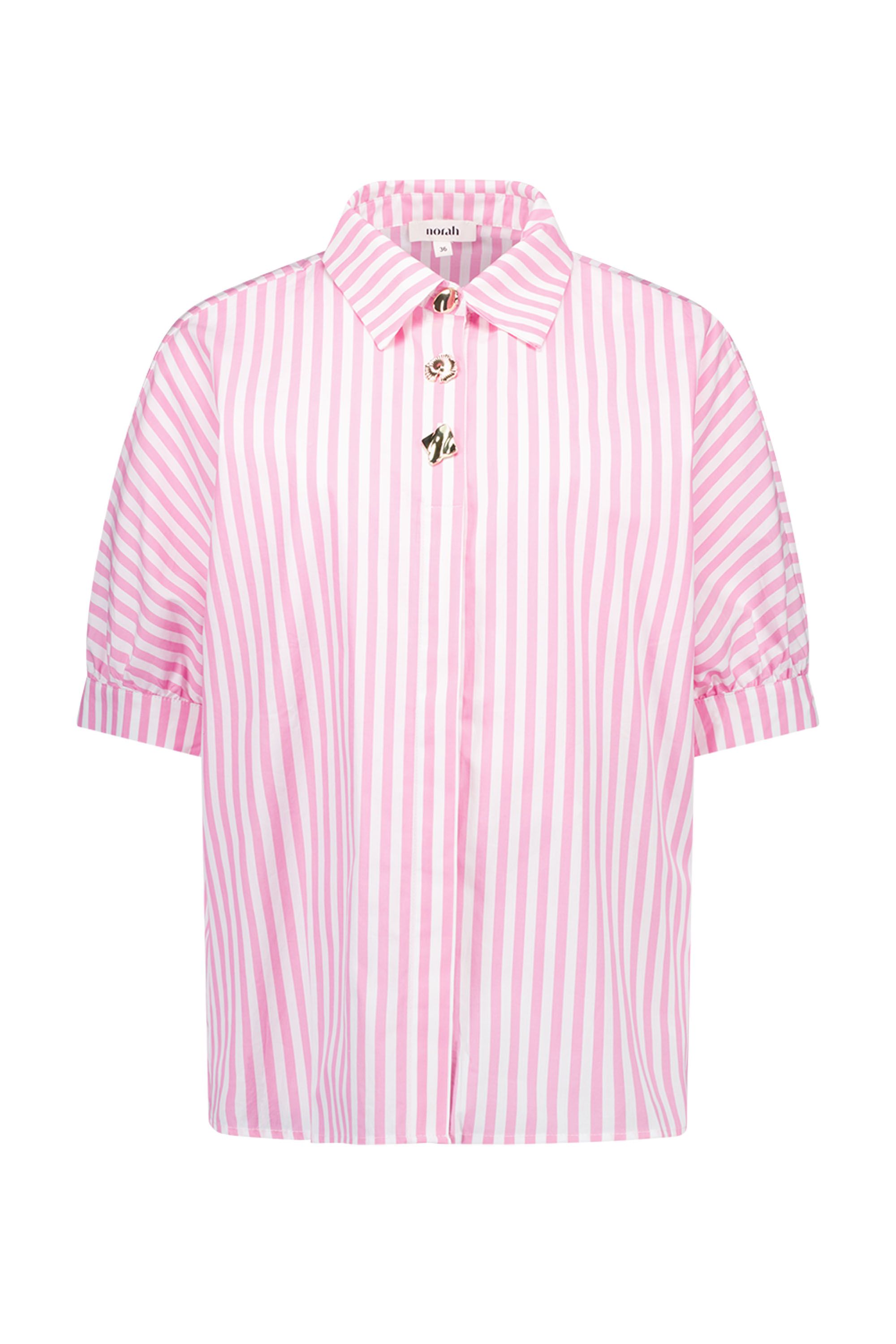 Norah Roze/wit gestreepte blouse pink/ecru 218784-941-48