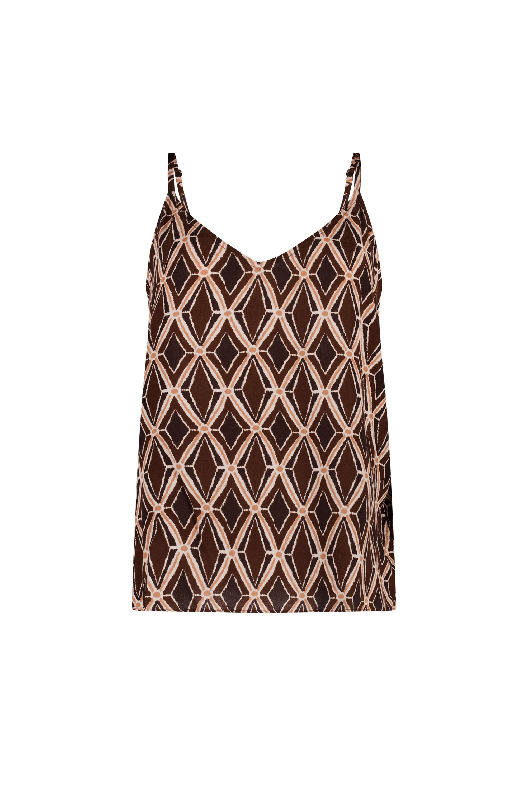 Norah Bruine top met grafische print  218786-230-34