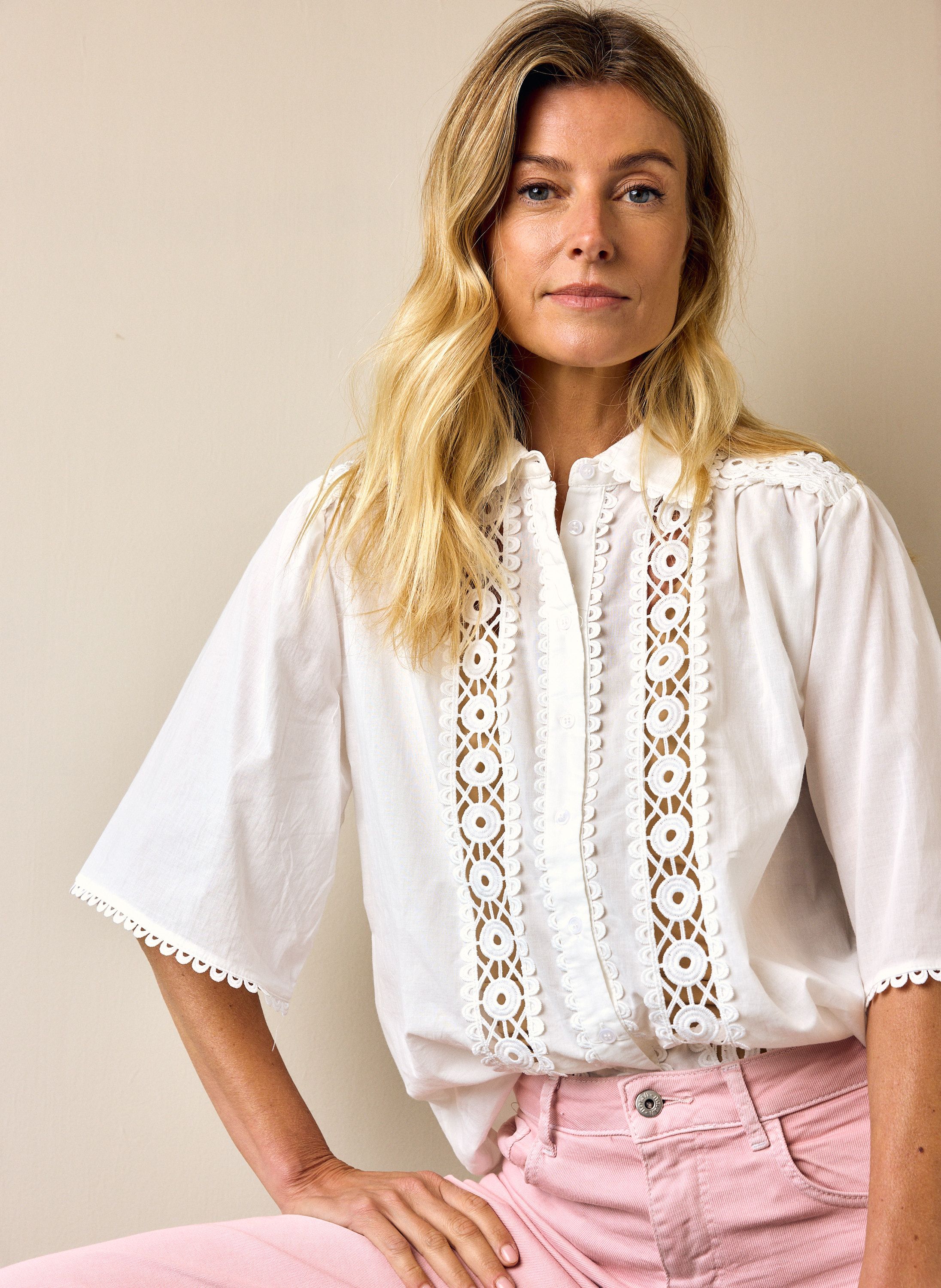 Norah Witte blouse met broderie white 218800-100-34