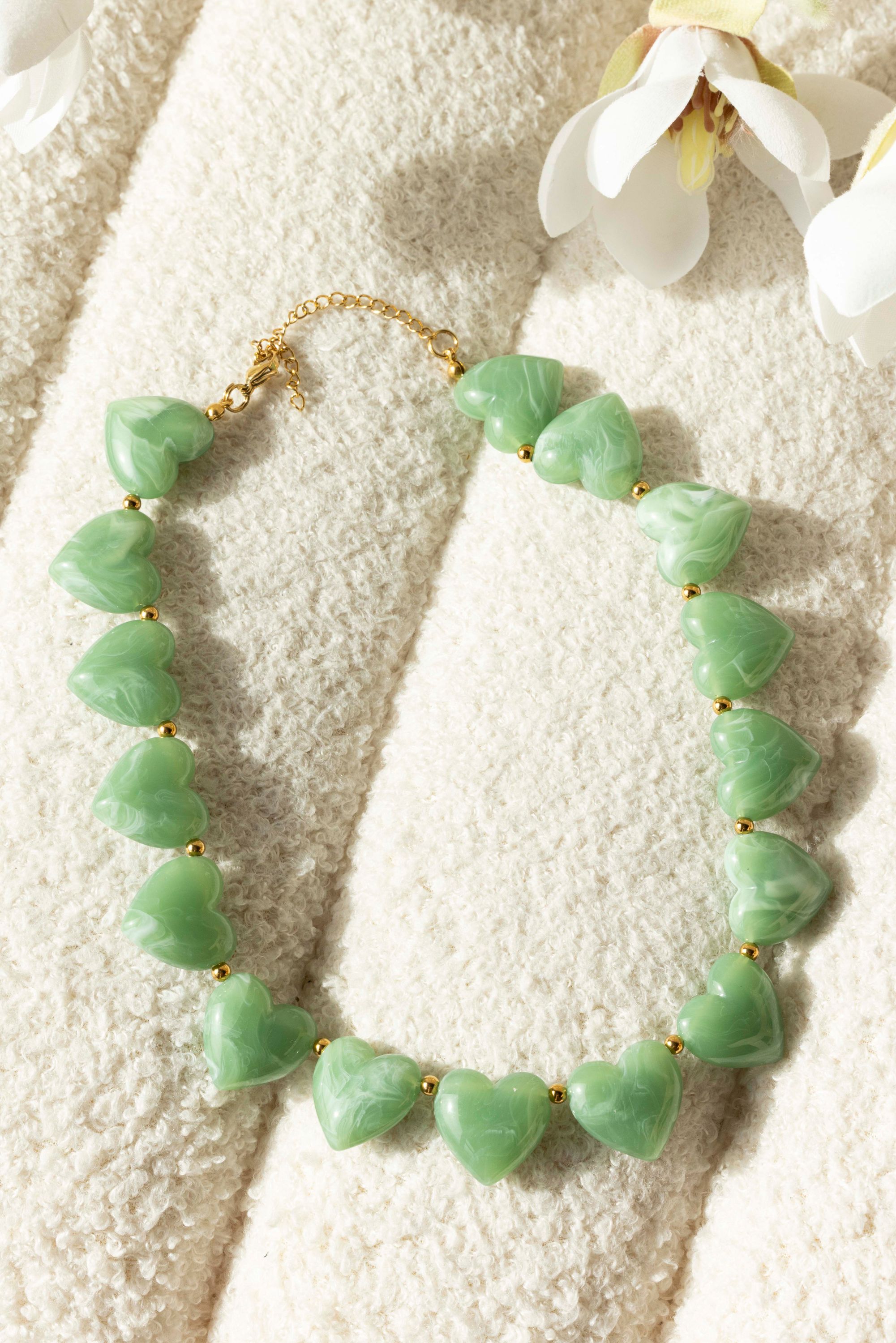 Norah Hartjes kralenketting groen green melange 218809-550-ONE