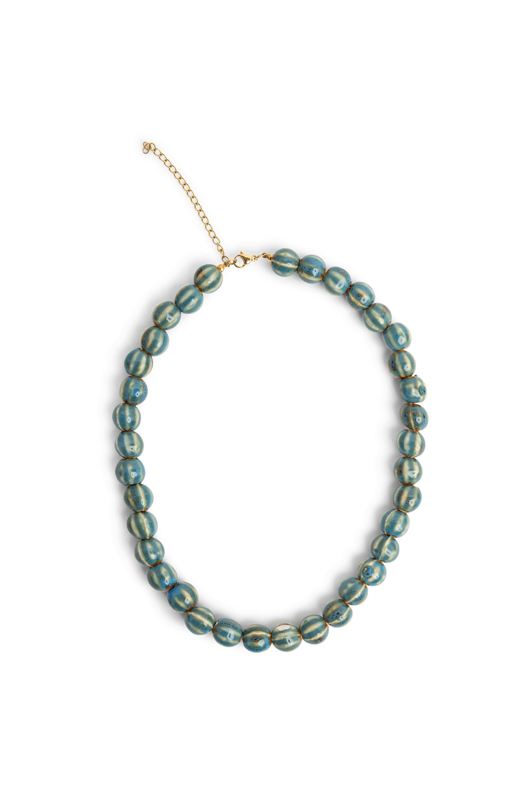 Norah Aquakleurige ketting met gestreepte kralen aqua multicolor 218811-477-ONE