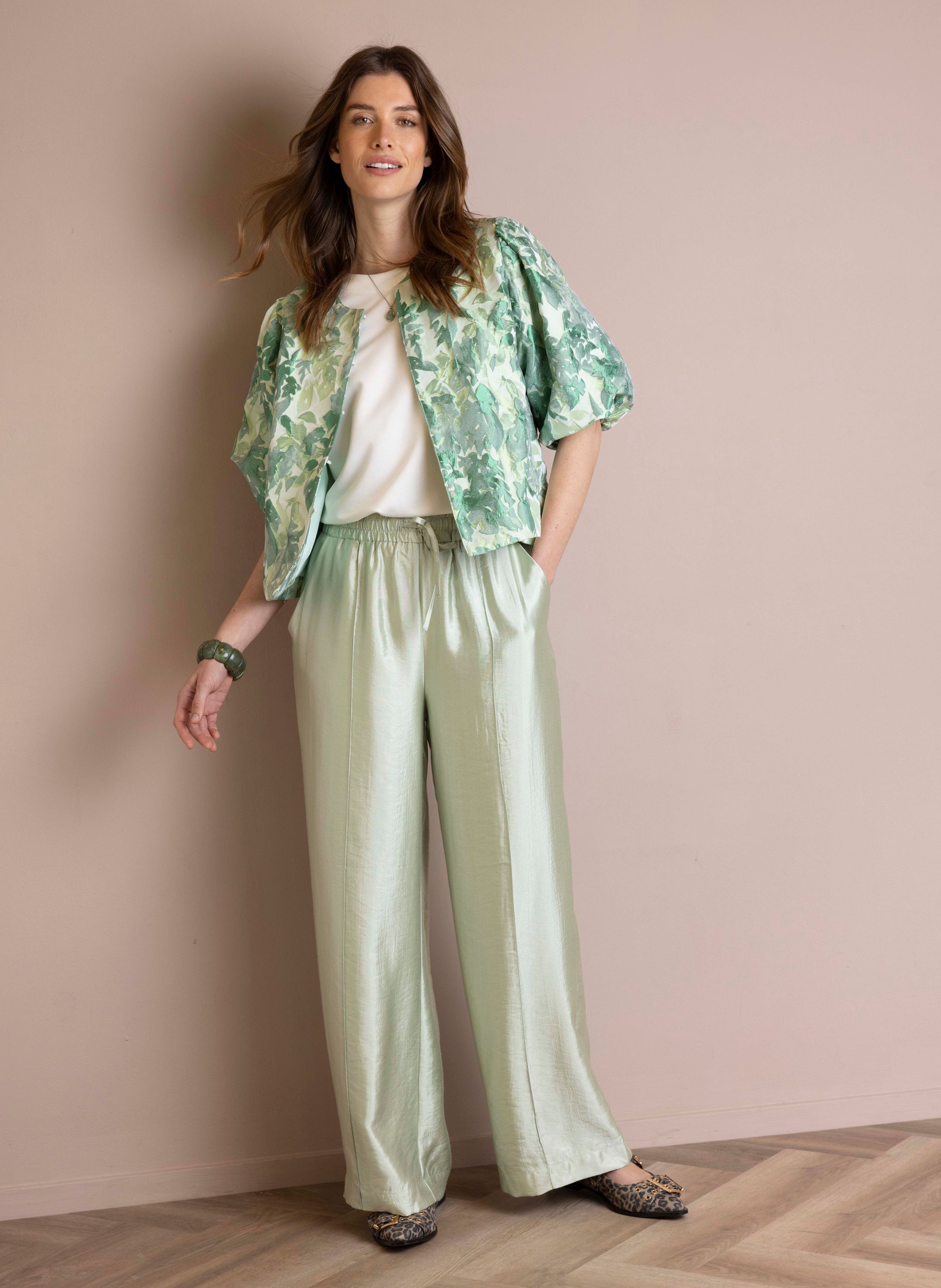 Norah Wide fit broek | Pastelgroen  pastel green 218822-512-40