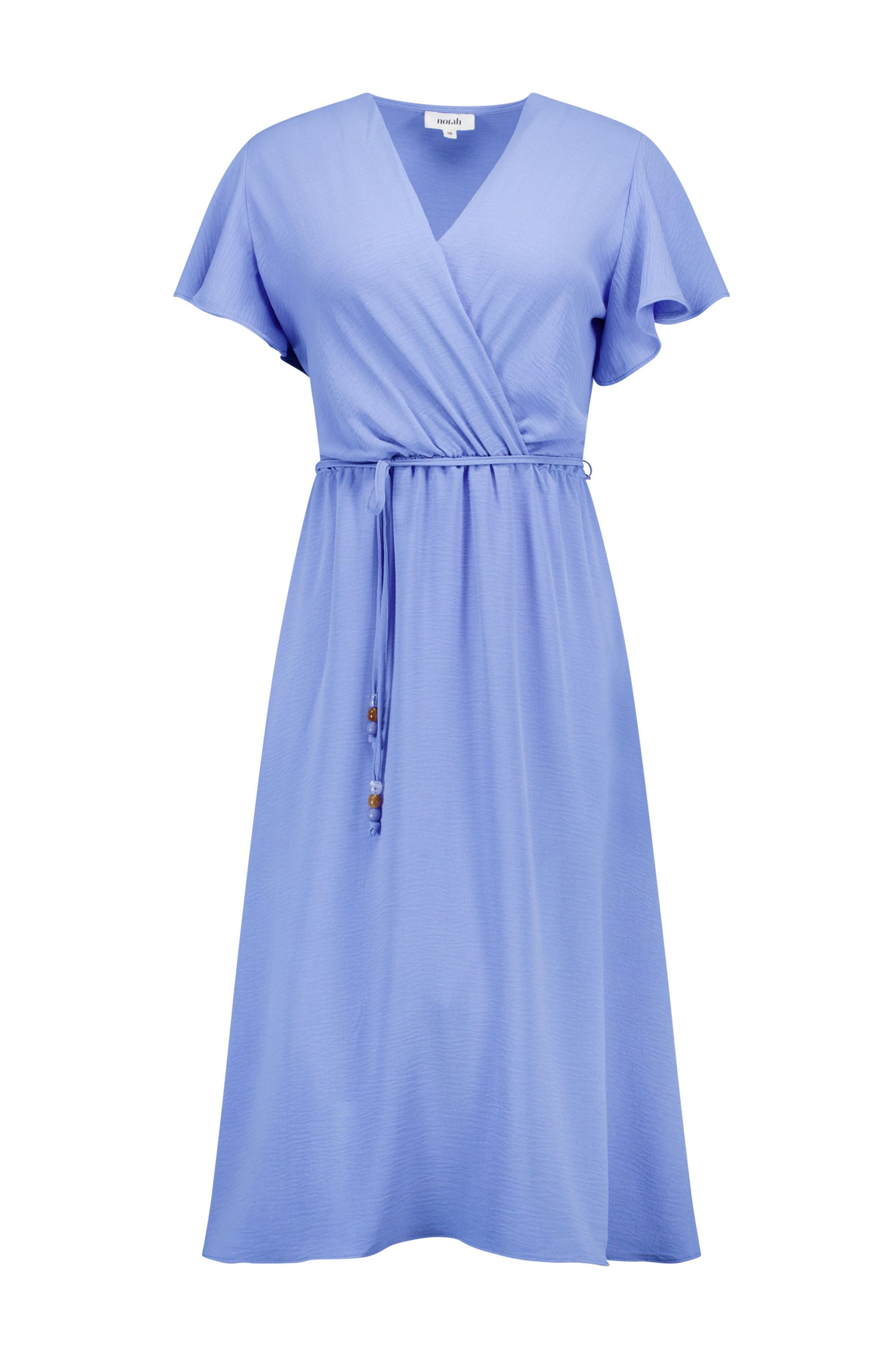 Norah Blauwe midi jurk met ceintuur sky blue 218824-404-38
