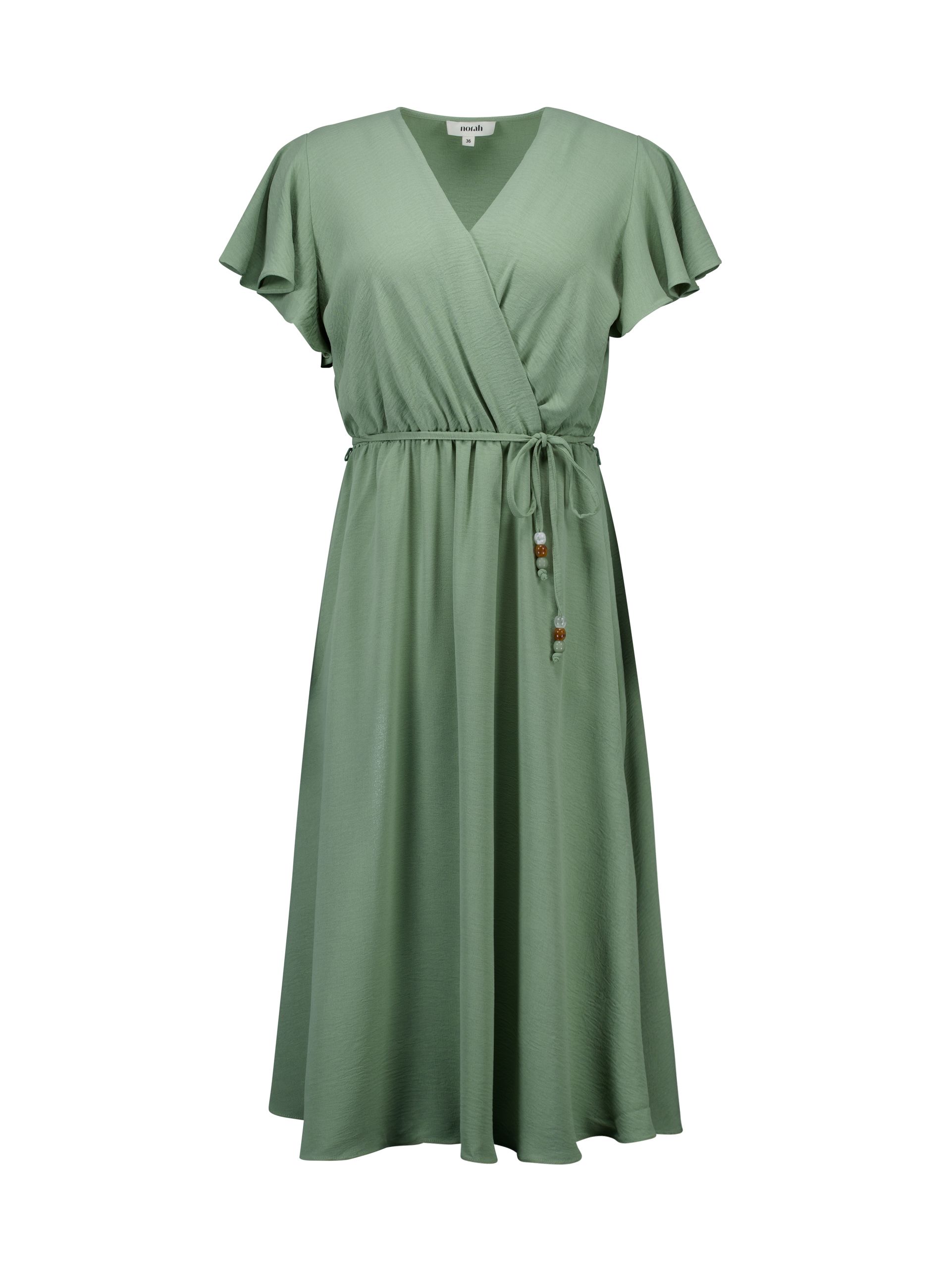 Norah Groene midi jurk met ceintuur light green 218824-515-42