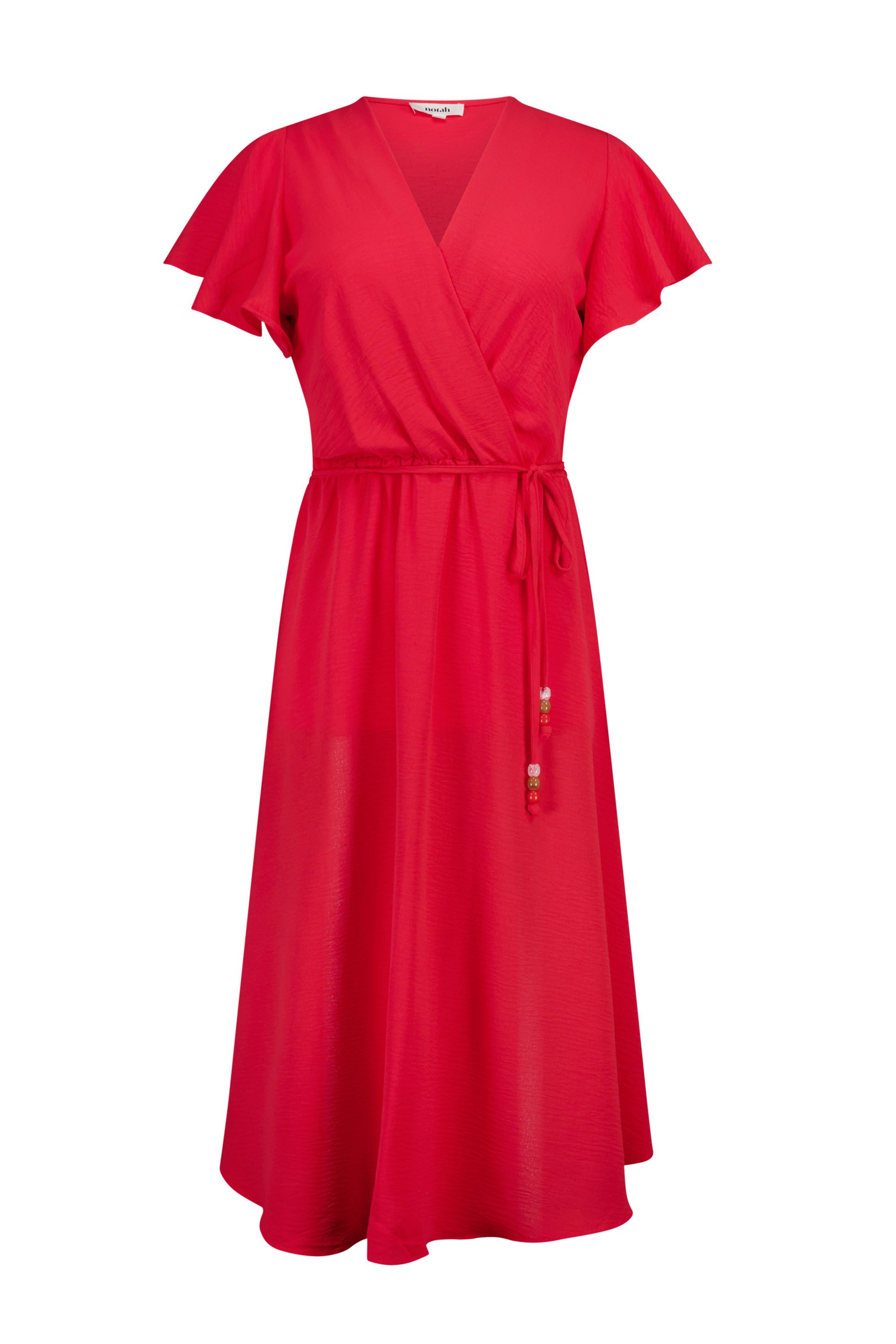 Norah Roze midi jurk met ceintuur azalea 218824-951