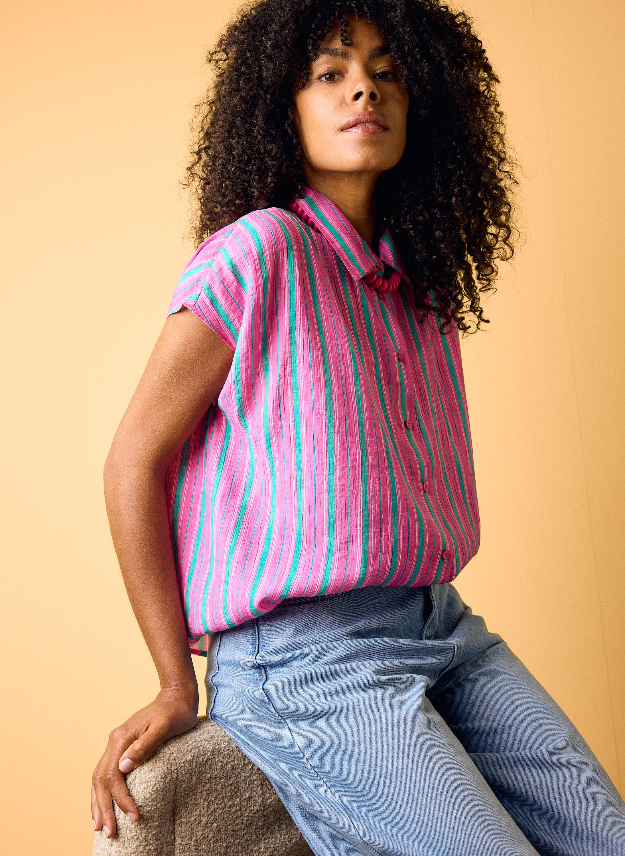 Norah Groen/roze gestreepte blouse pink multicolor 218828-920-36