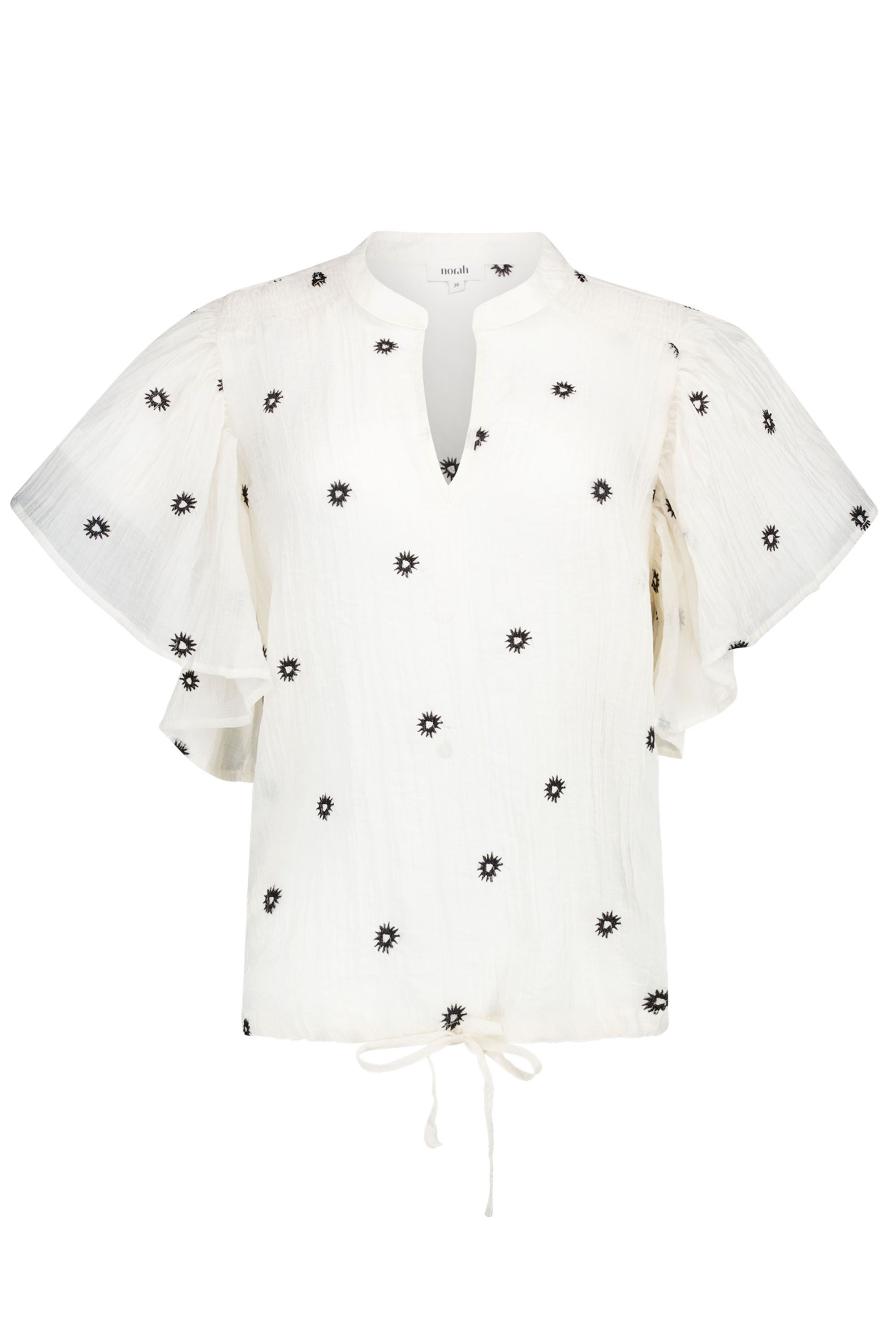 Norah Ecru blouse met zonnetjes ecru/black 218846-170-42