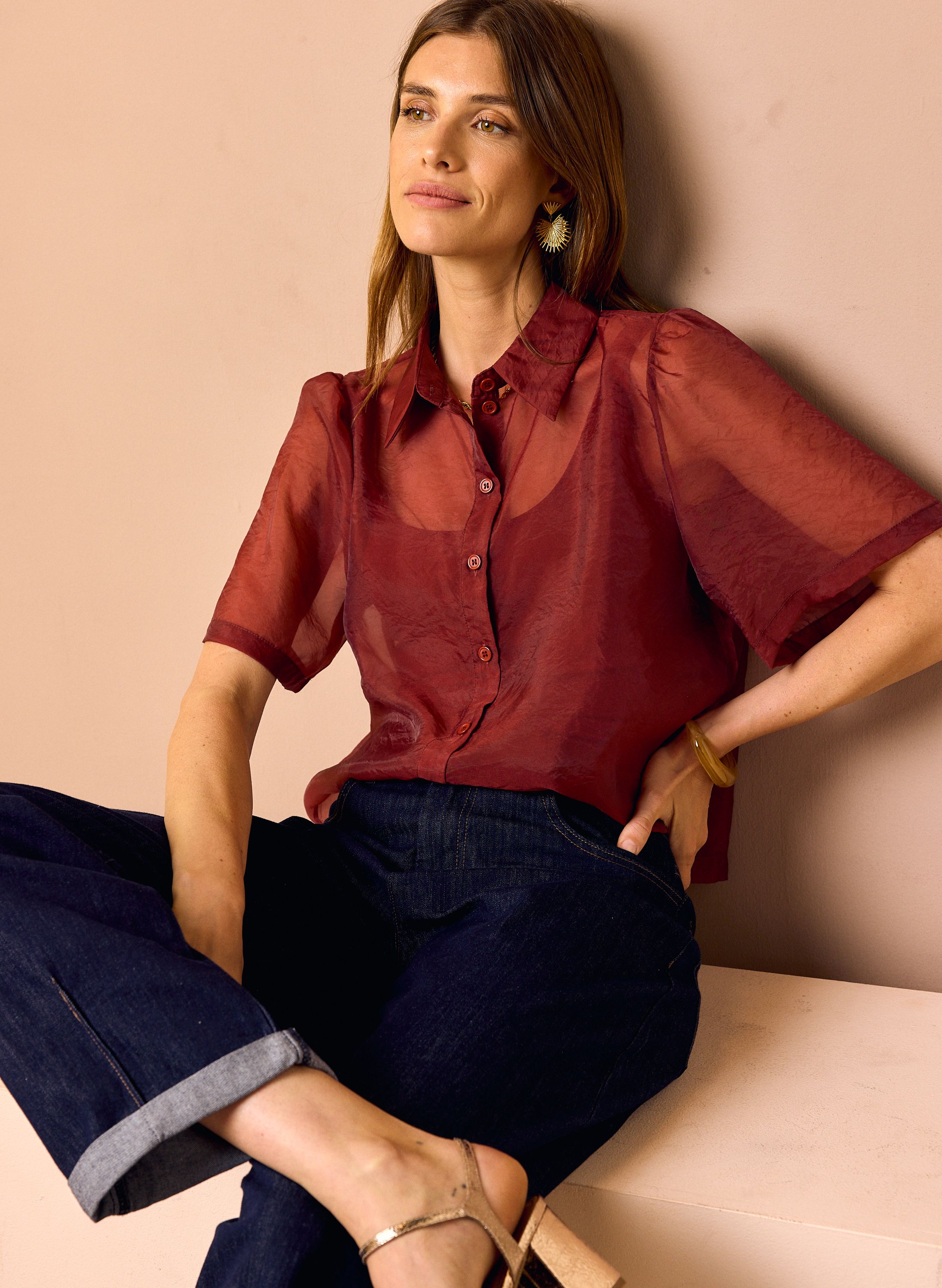 Norah Brique transparante blouse brique multicolor 218847-670