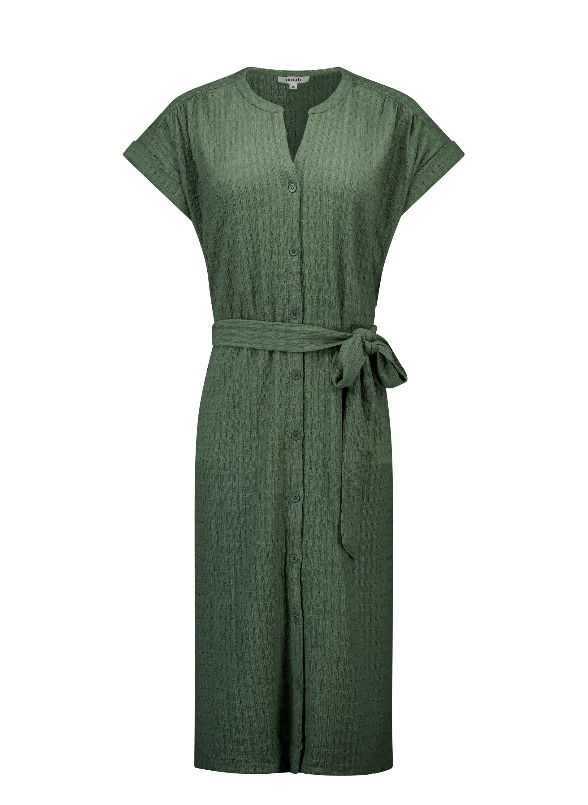 Norah Groene midi jurk met structuur green/grey 218848-540-36