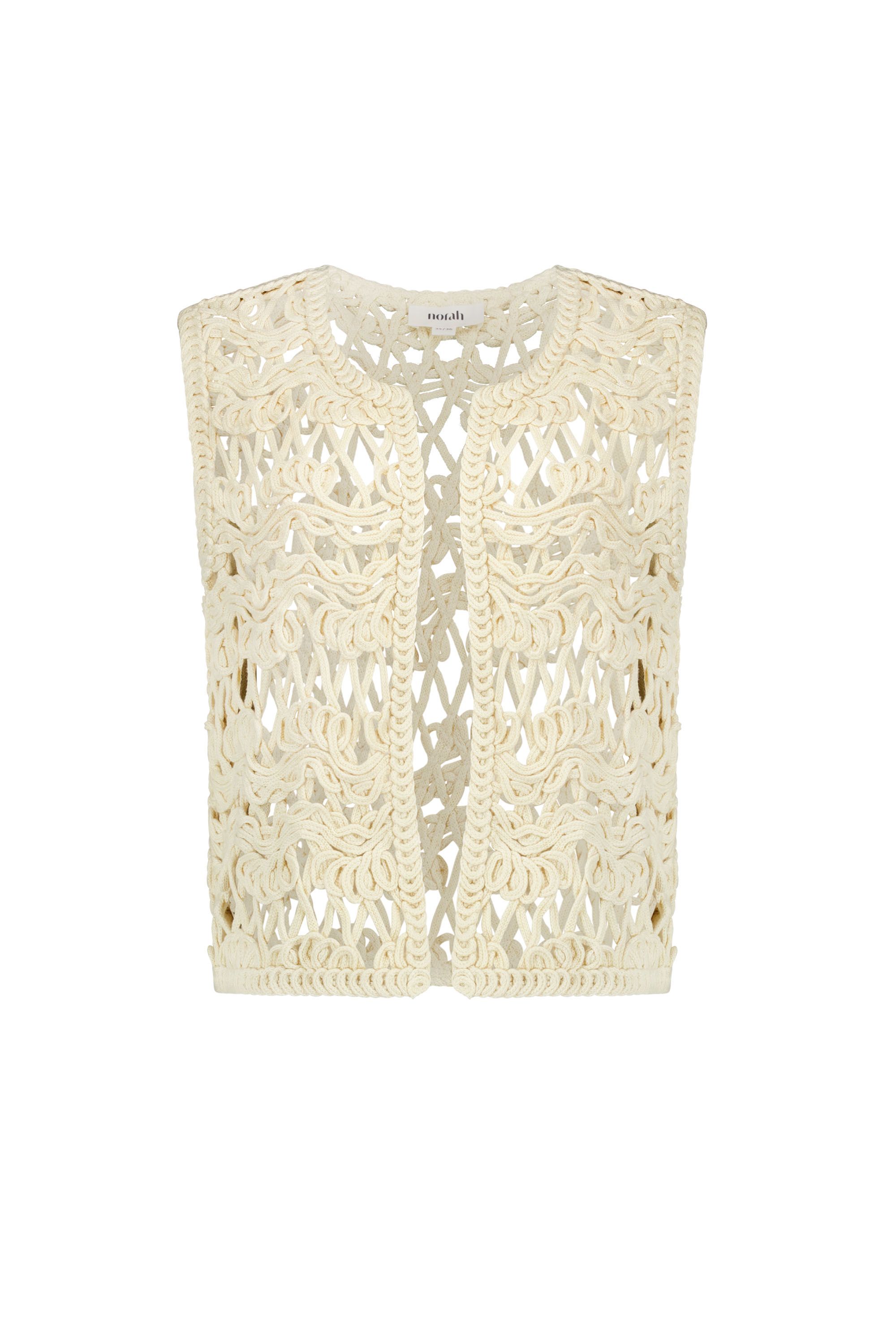 Norah Ecru gehaakt gilet  ecru 218858-102-34-36