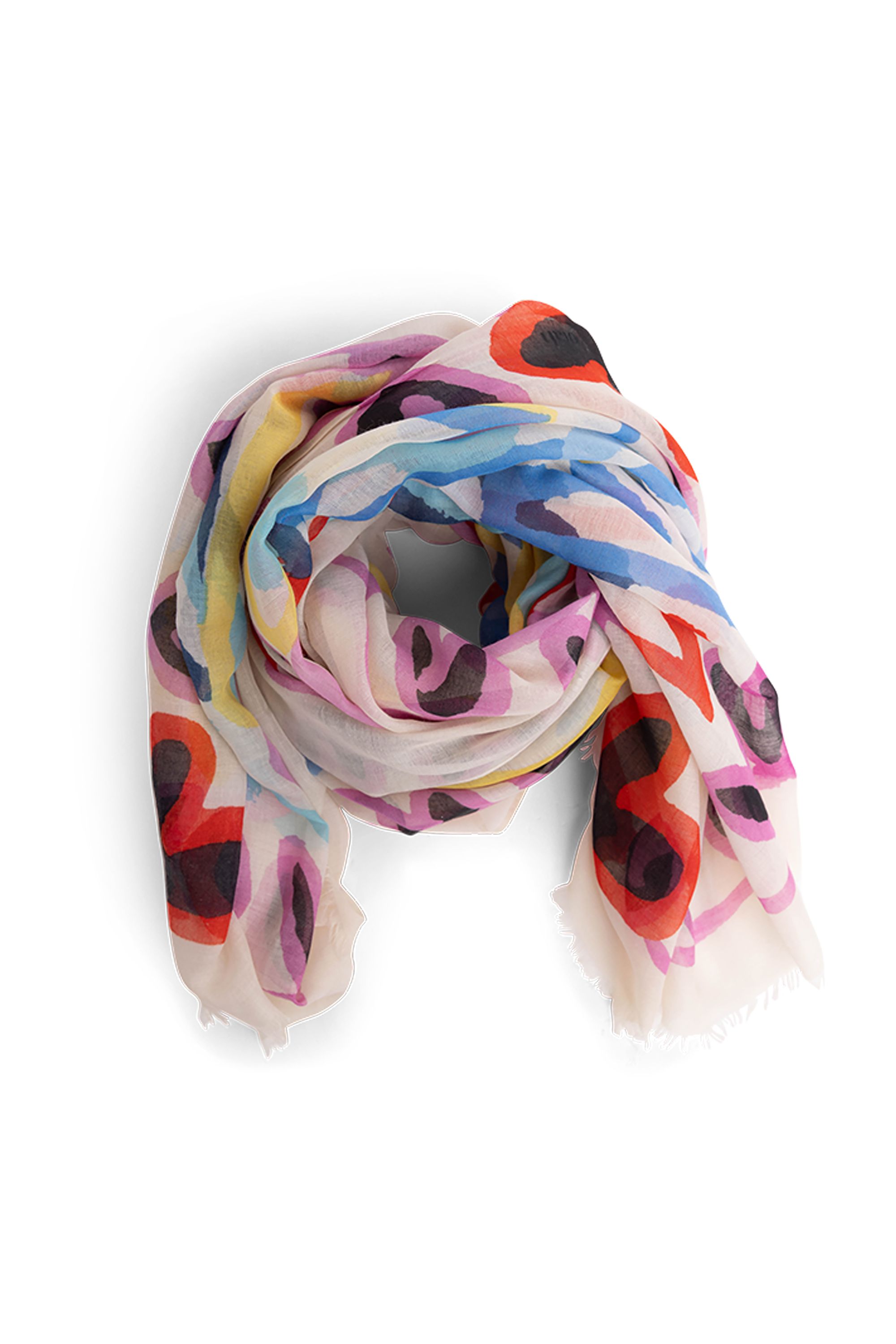 Norah Sjaal met gekleurde hartjes multicolor 218860-002-ONE