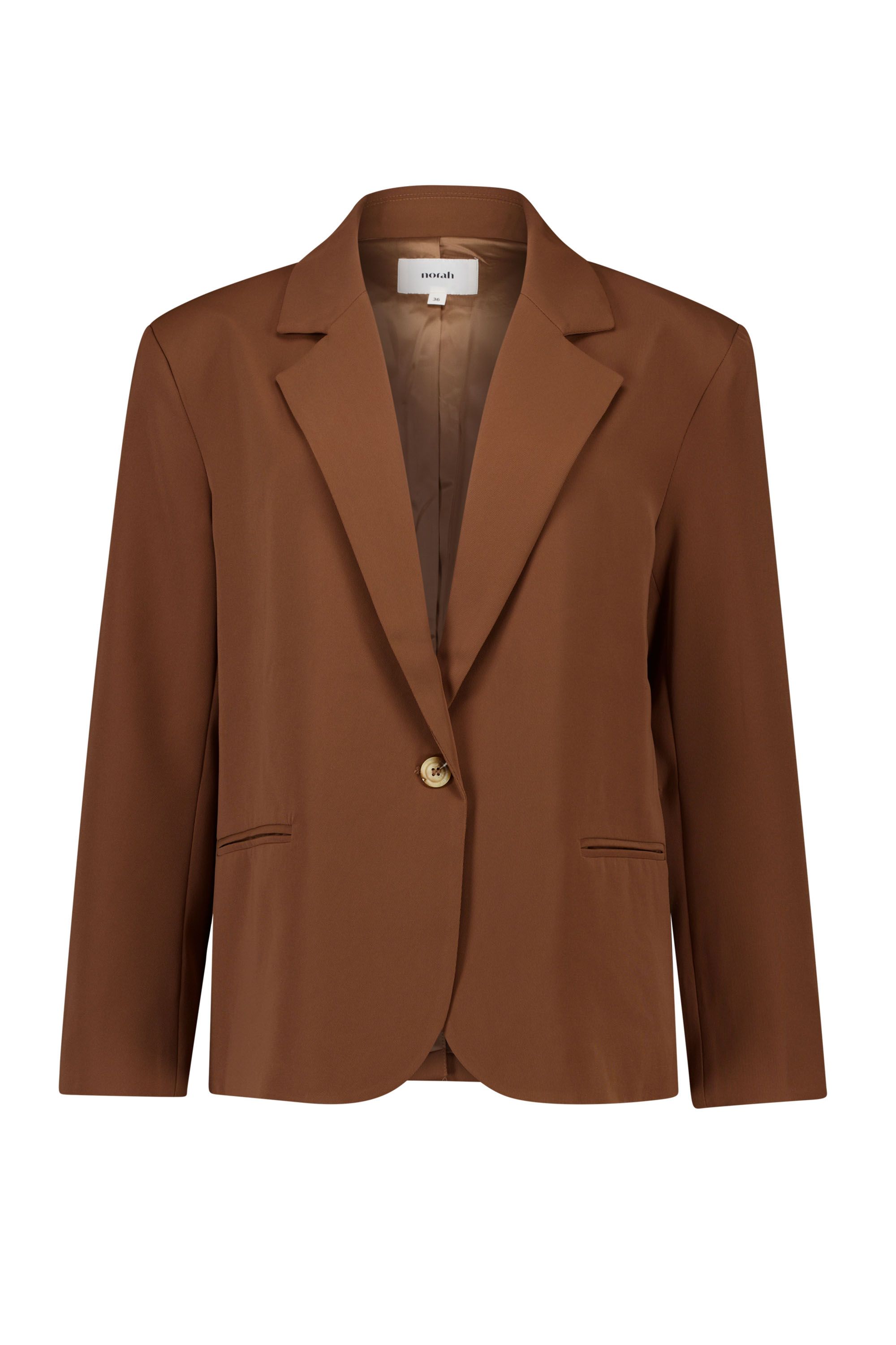 Norah Bruine blazer met reverskraag brown 218870-200