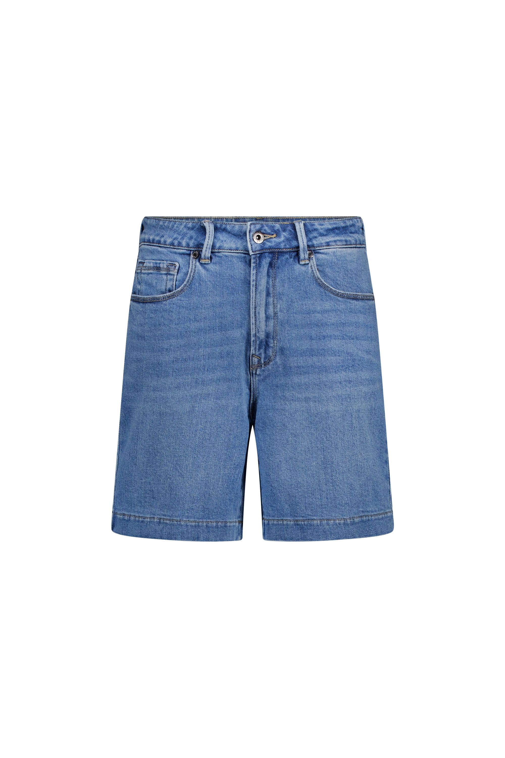 Norah Blauwe korte denim broek mid denim 218872-479