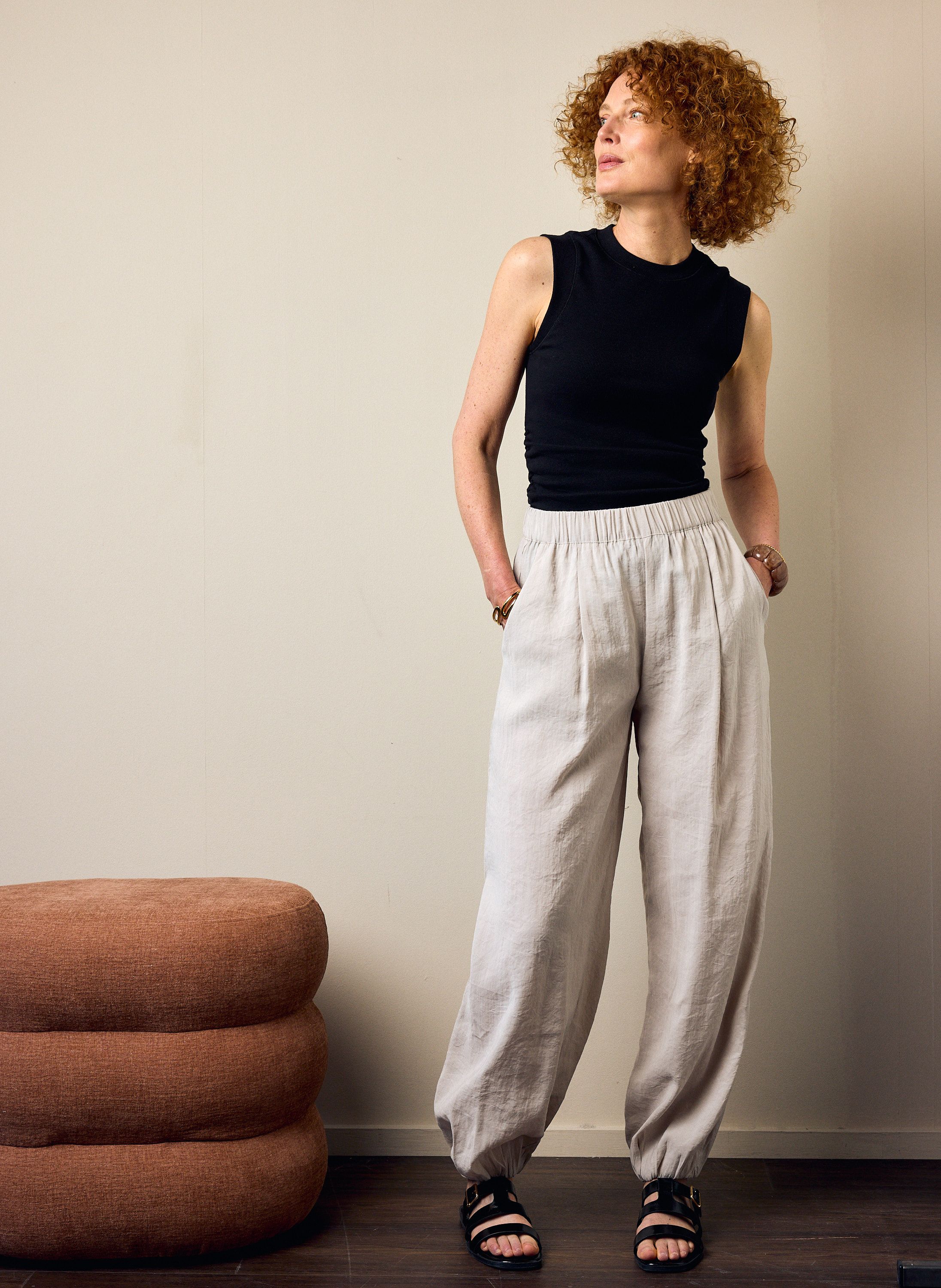 Balloon fit broek | Lichtgrijs
