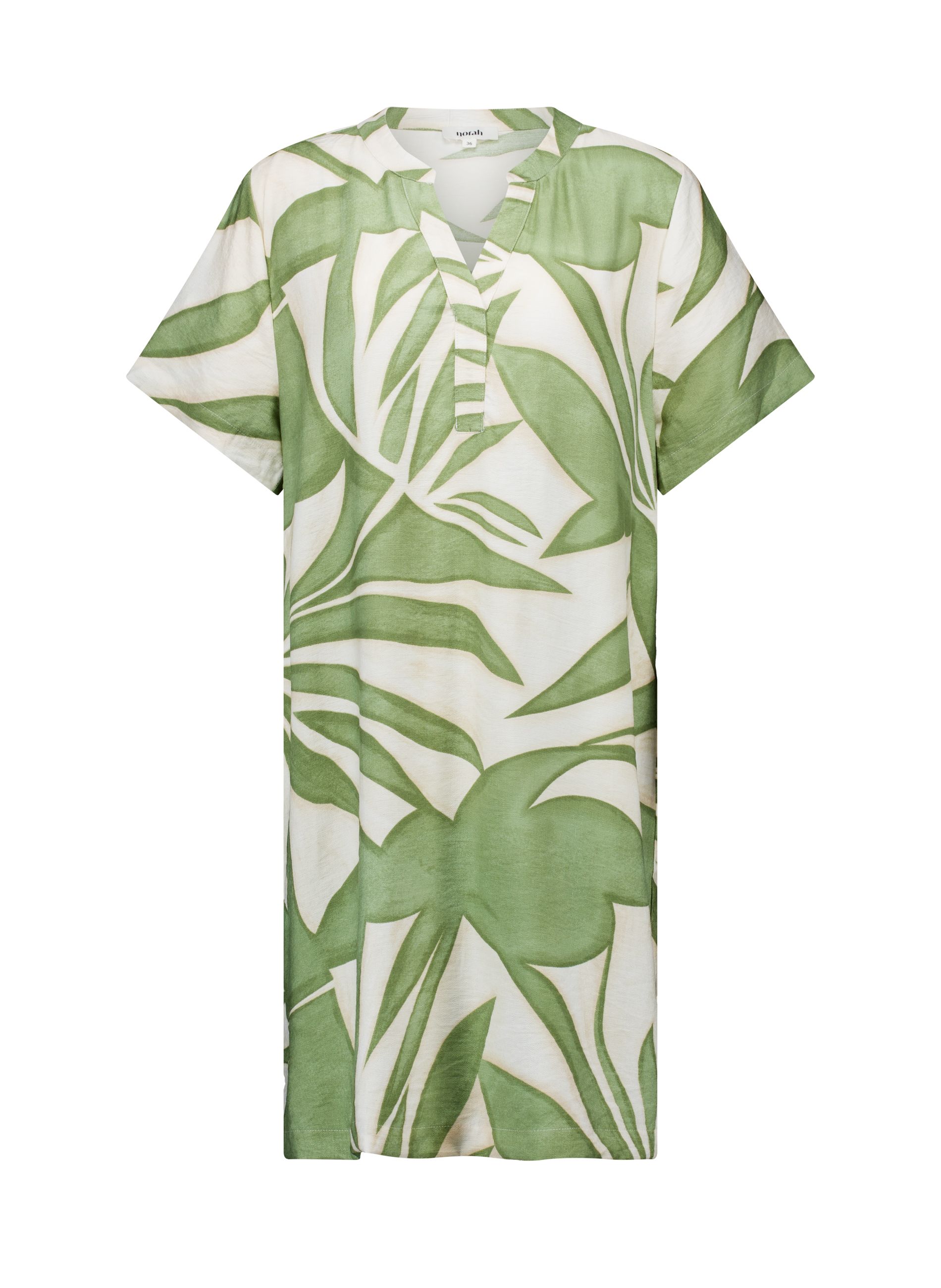 Norah Groene midi jurk met botanische print olive green multicolor 218881-592-38