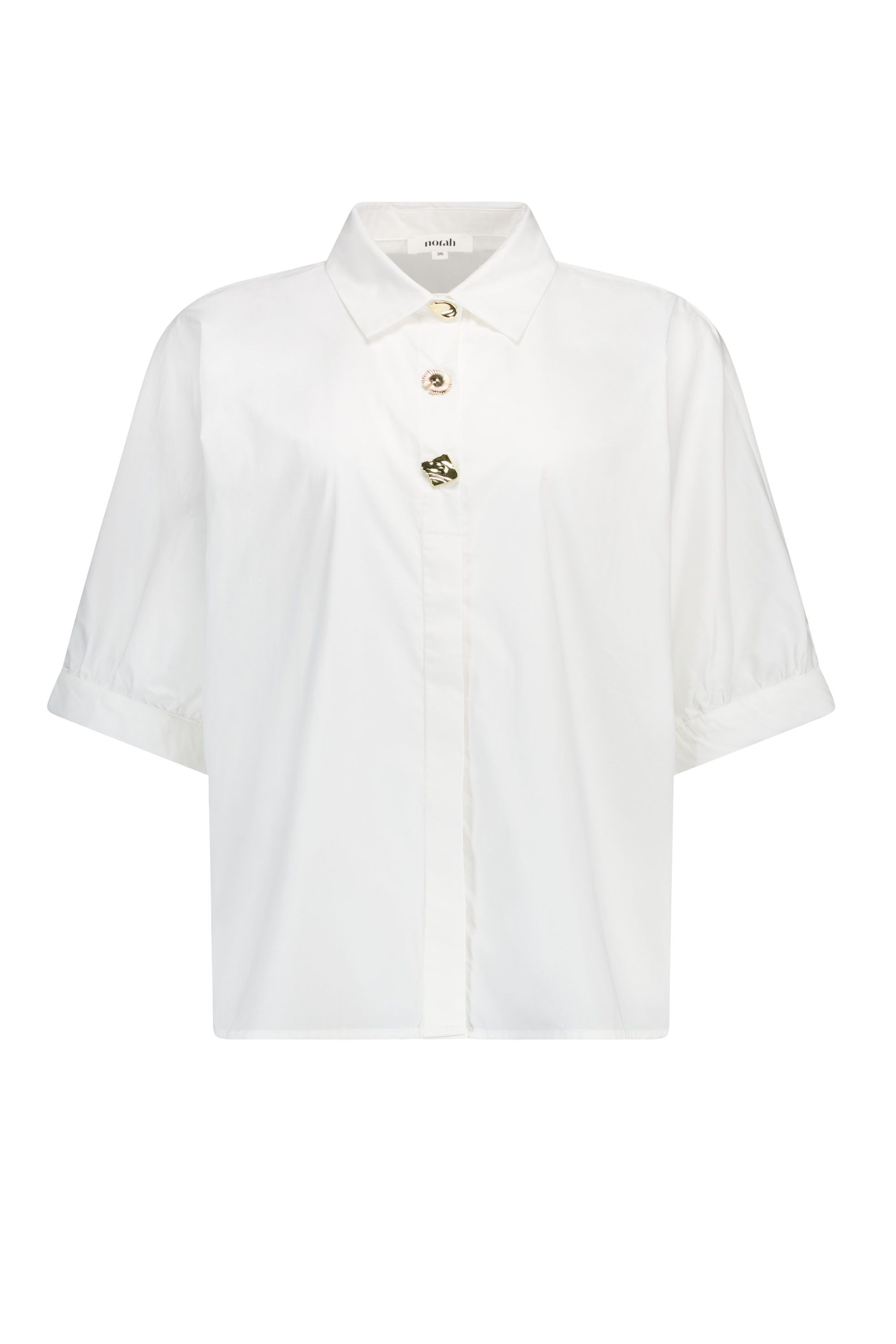 Norah Witte blouse met goudkleurige knopen white 218885-100