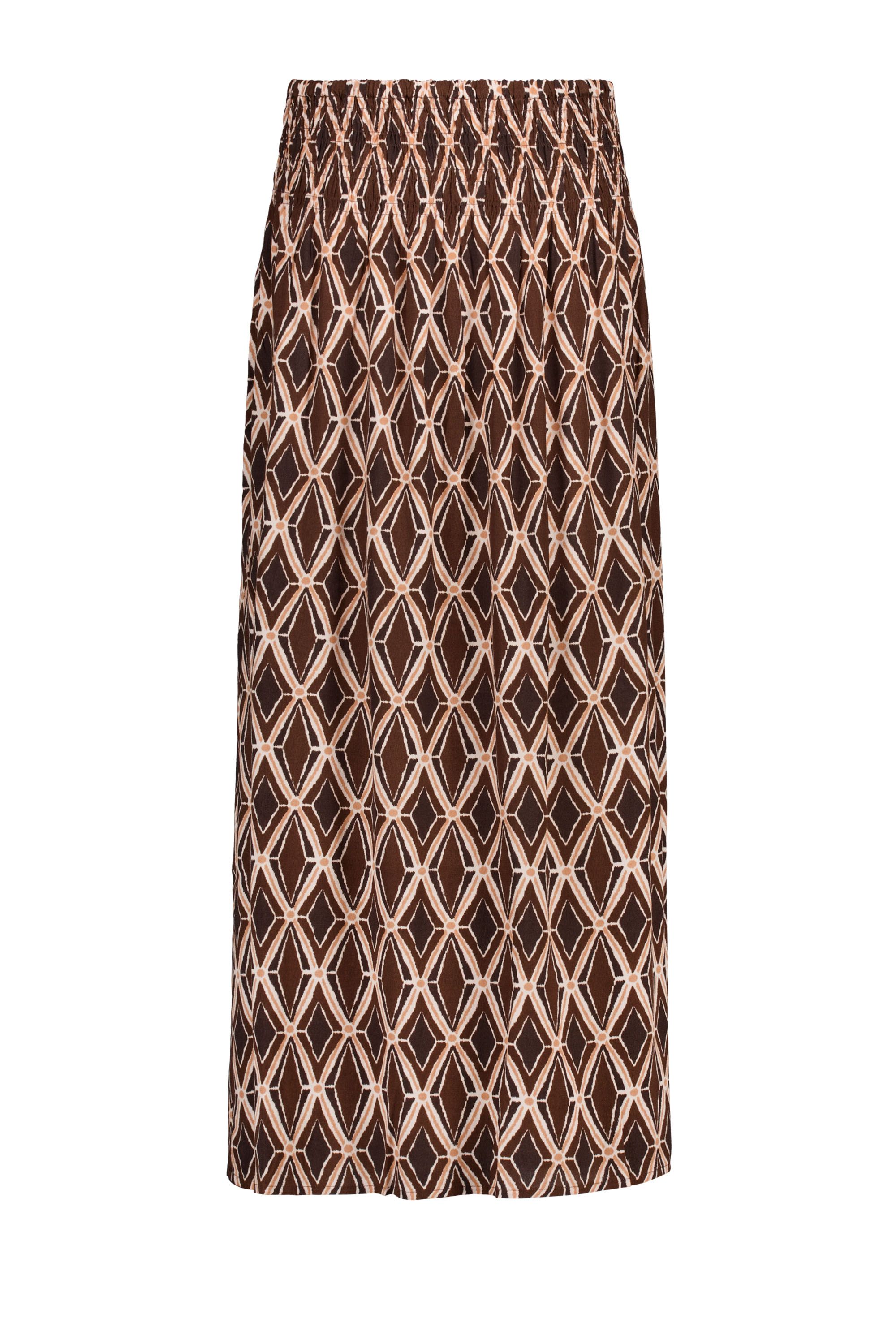 Norah Midi rok met grafische print brown/black 218889-230