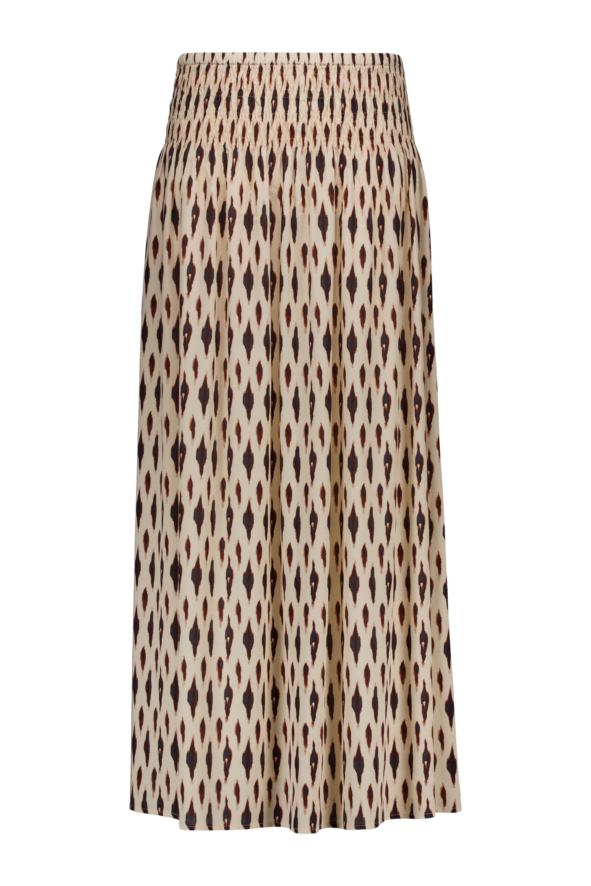 Norah Midi rok met grafische print ecru/brown 218890-172