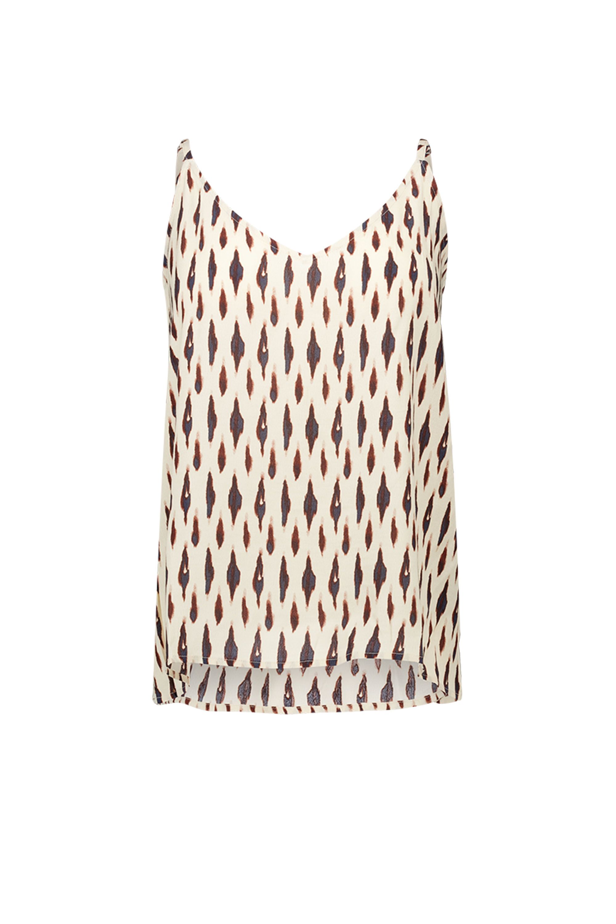 Norah Top met grafische print ecru/brown 218891-172