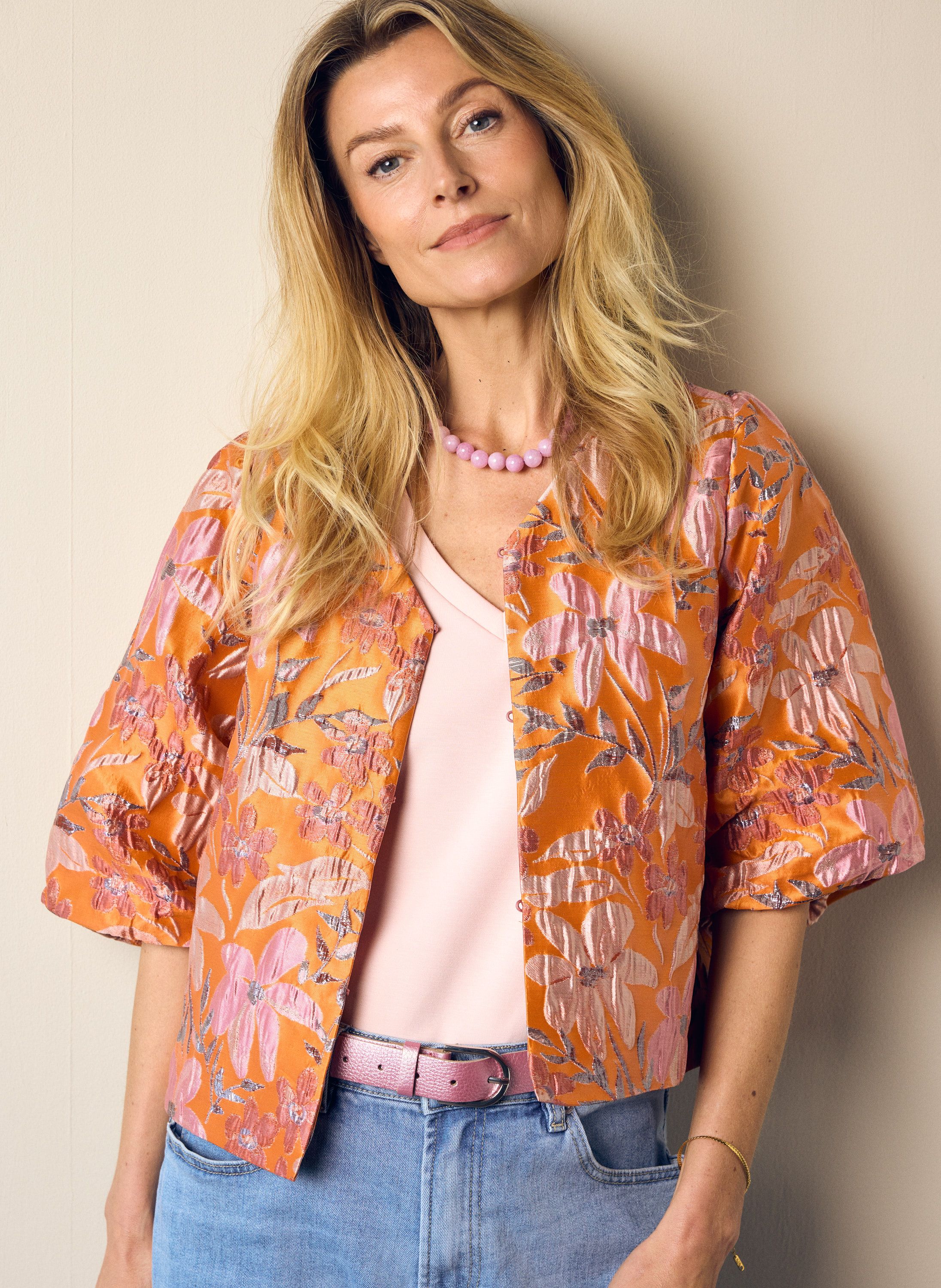 Norah Oranje jacquard jasje pink/orange 218894-937-40