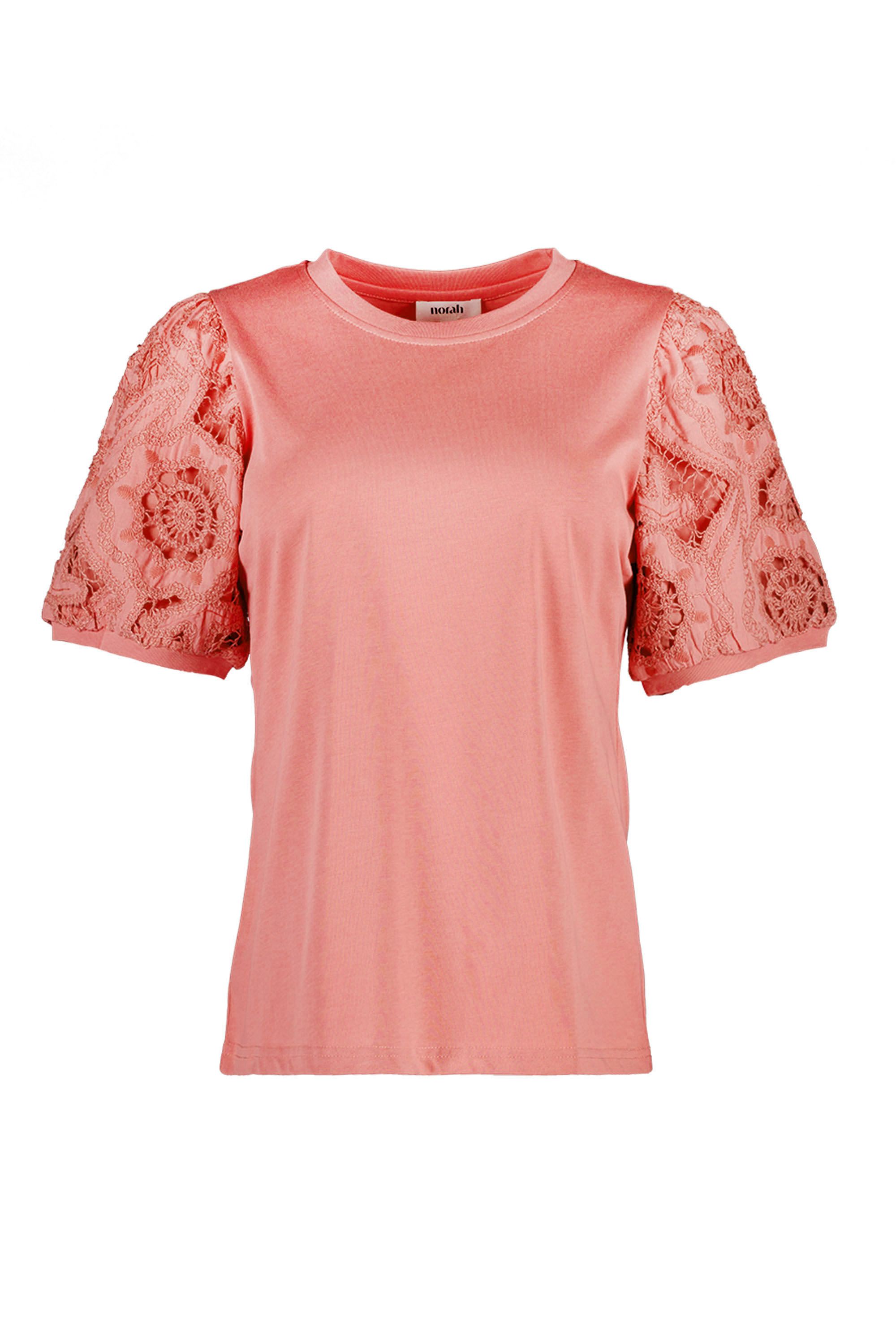 Norah Roze shirt met borduursels blush 218895-905
