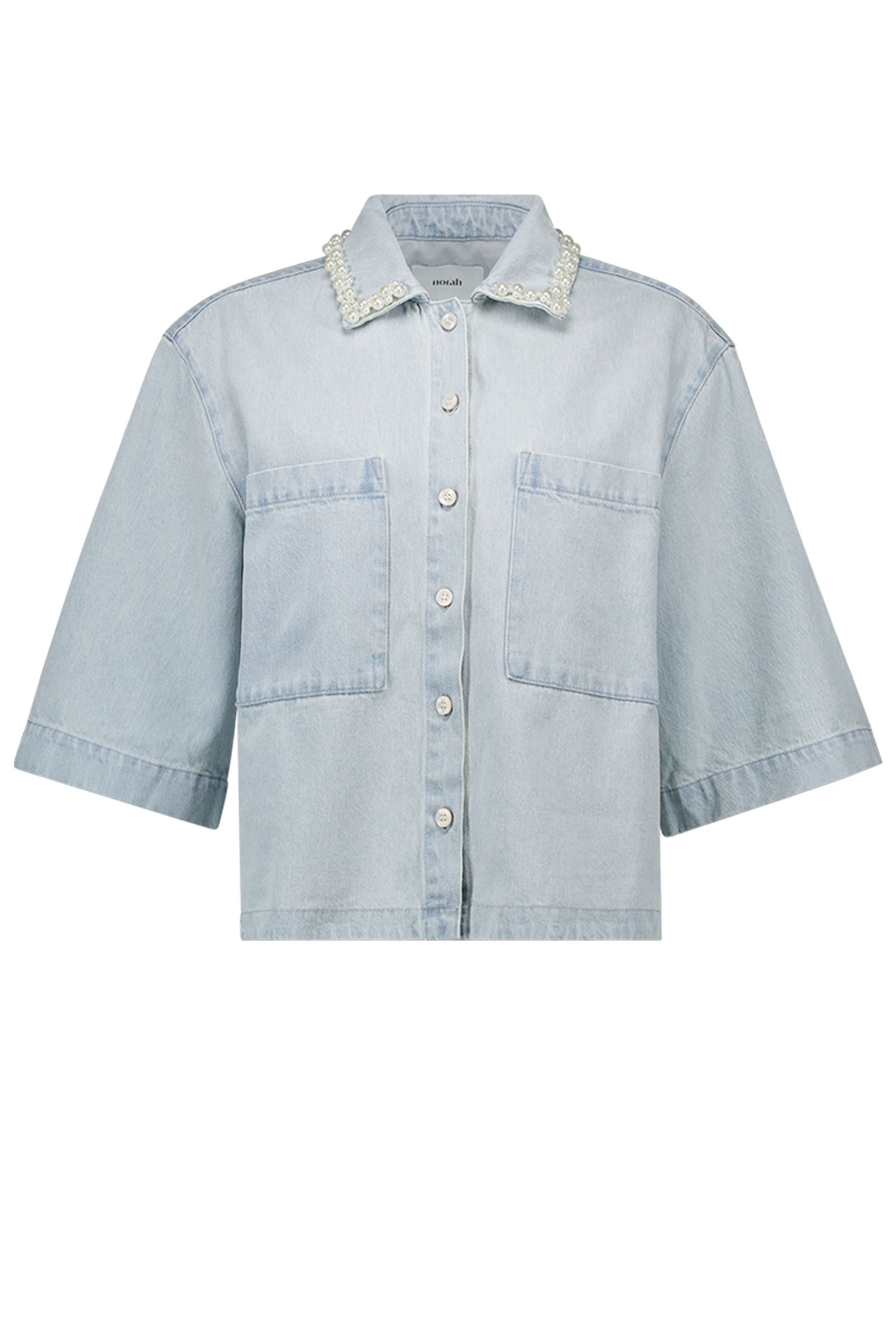 Norah Lichtblauw denim jasje met imitatieparels light denim 218896-478-36