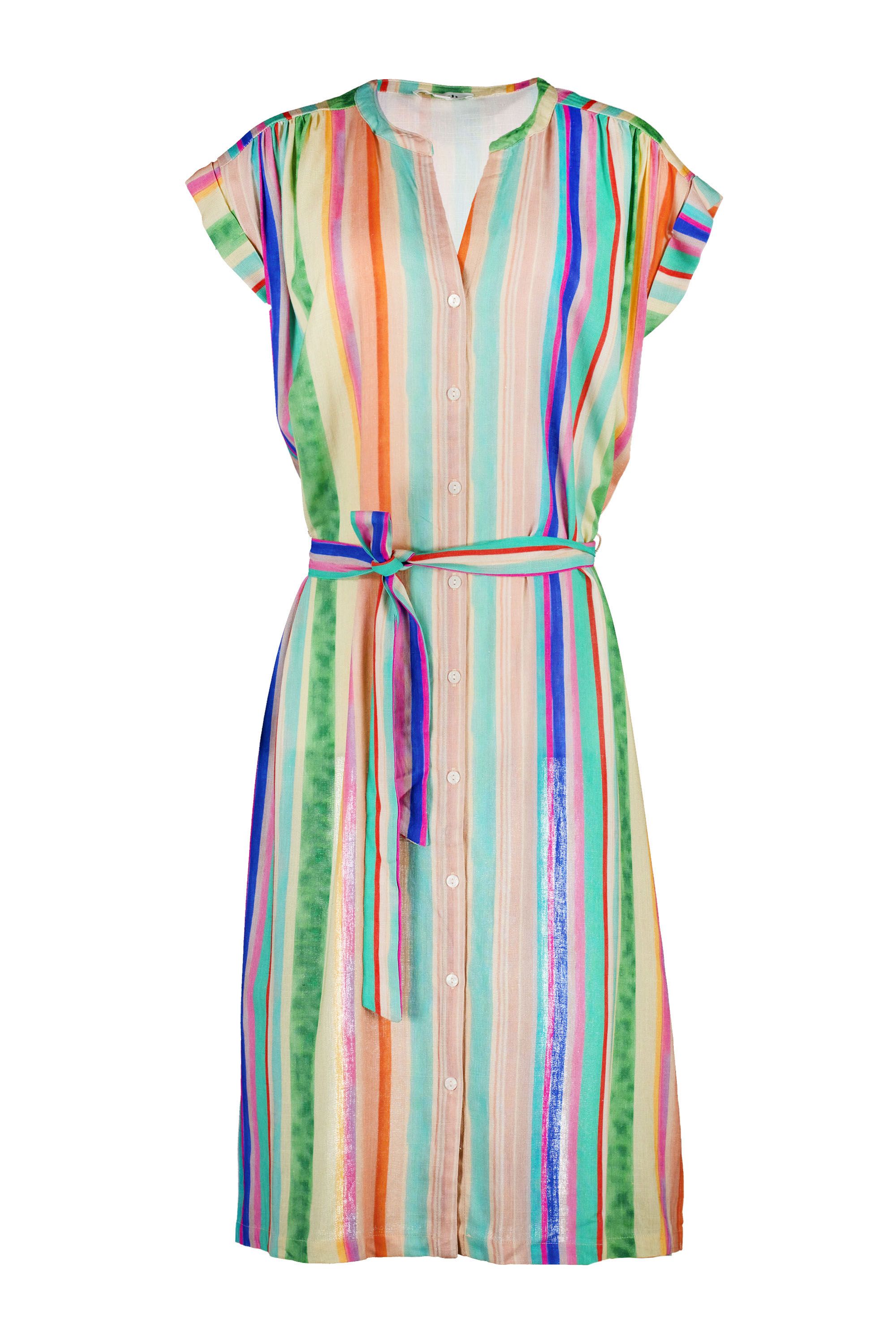 Norah Kleurrijke gestreepte midi jurk multicolor 218897-002-44