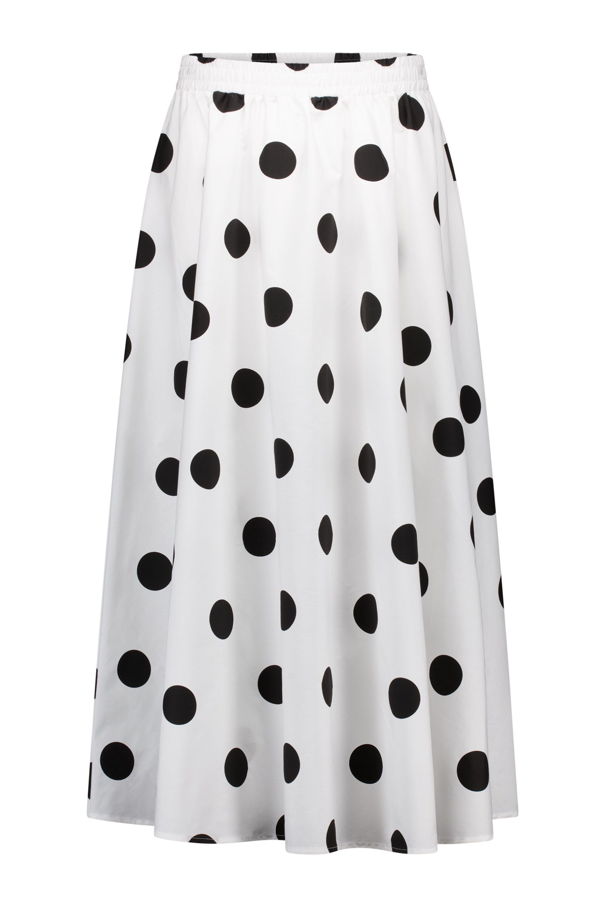 Norah Zwart/witte polkadot maxi rok black/white 218901-031-42-44