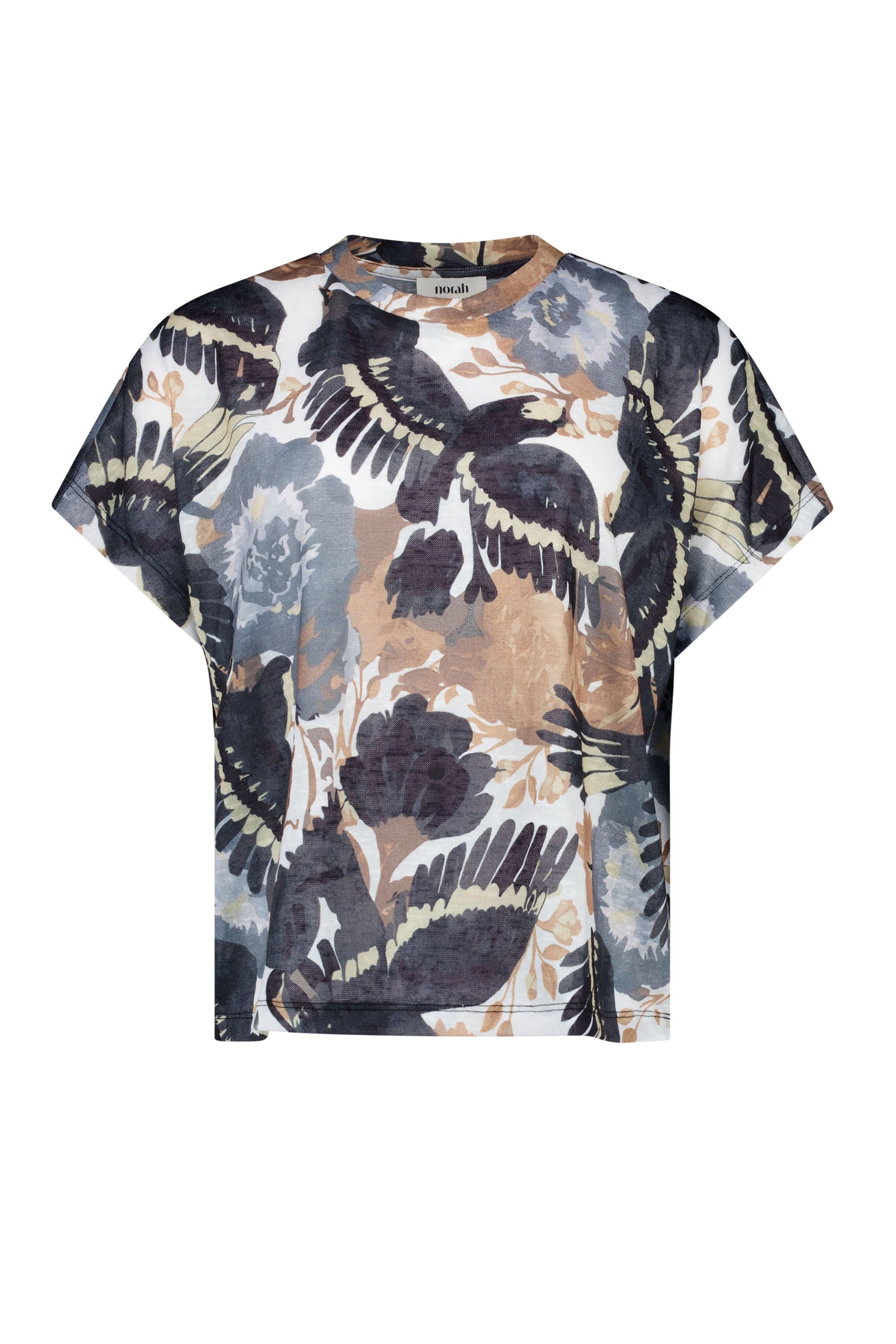 Norah Ecru shirt met vogelprint ecru multicolor 218903-122