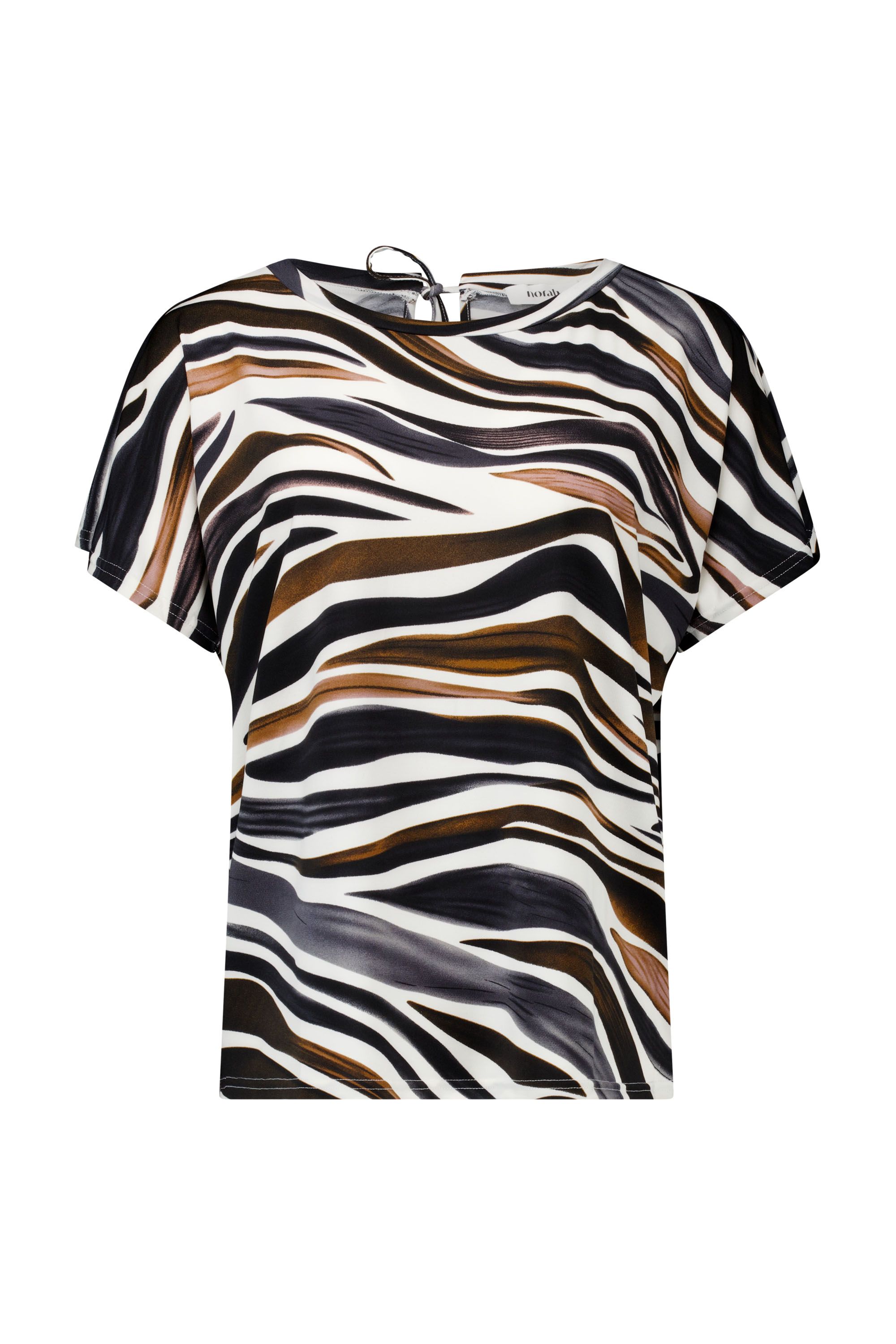 Norah Bruin/zwart shirt met zebraprint brown multicolor 218904-220-34