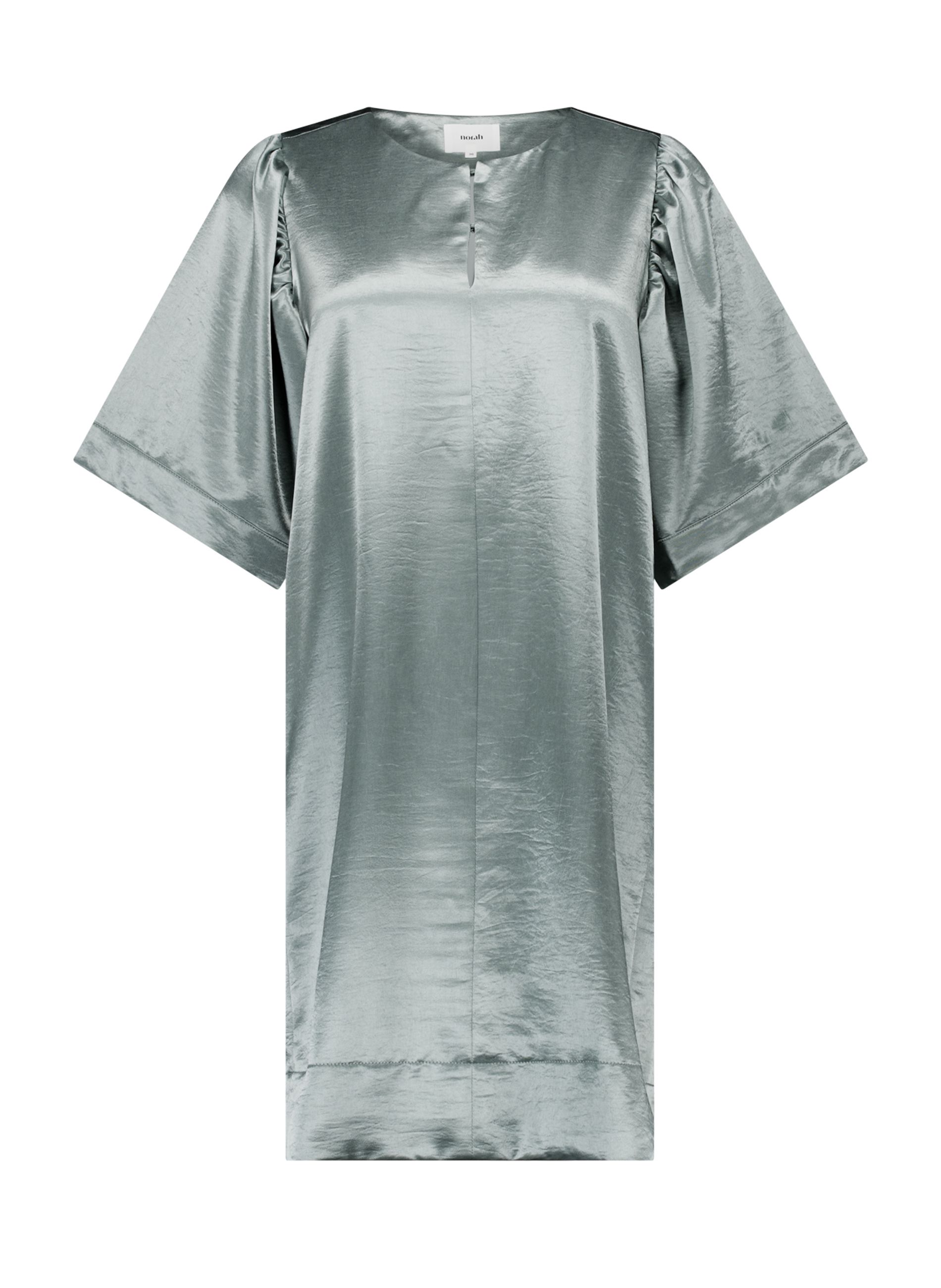 Norah Groene satijnen jurk green/grey 218906-540-46