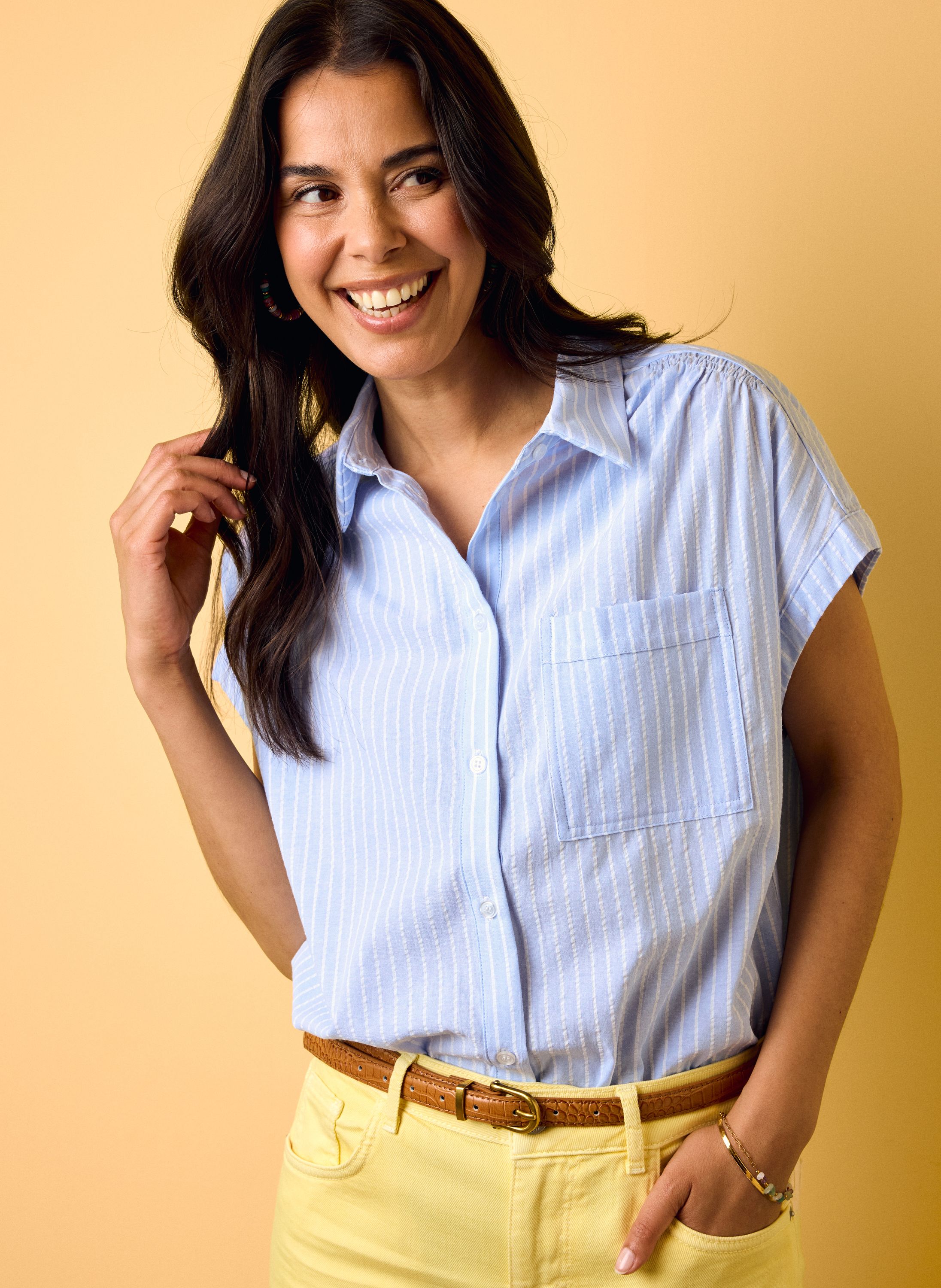 Norah Blauw/wit gestreepte blouse blue/white 218911-431-38