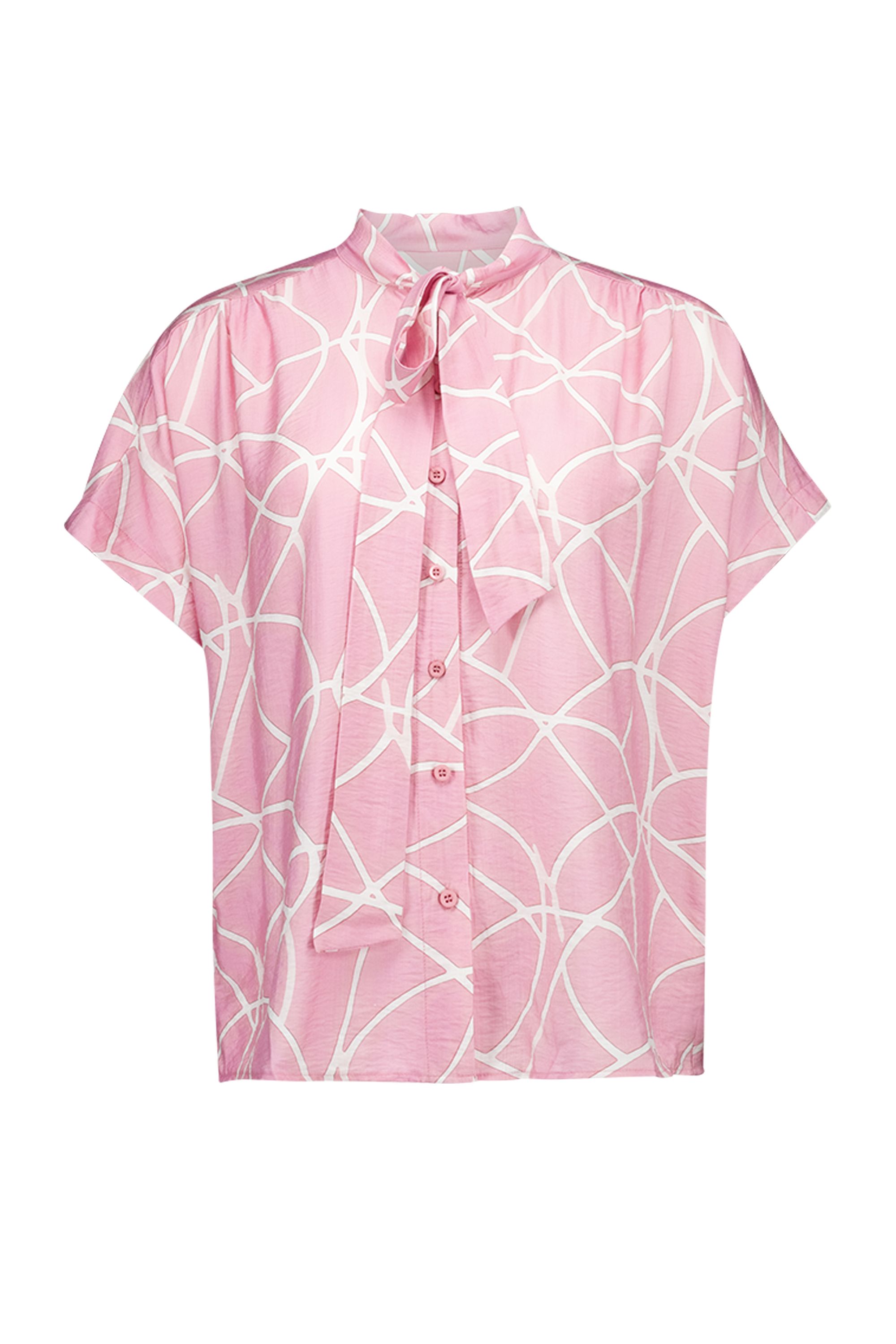 Norah Roze blouse met grafische print pink/white 218912-931-38