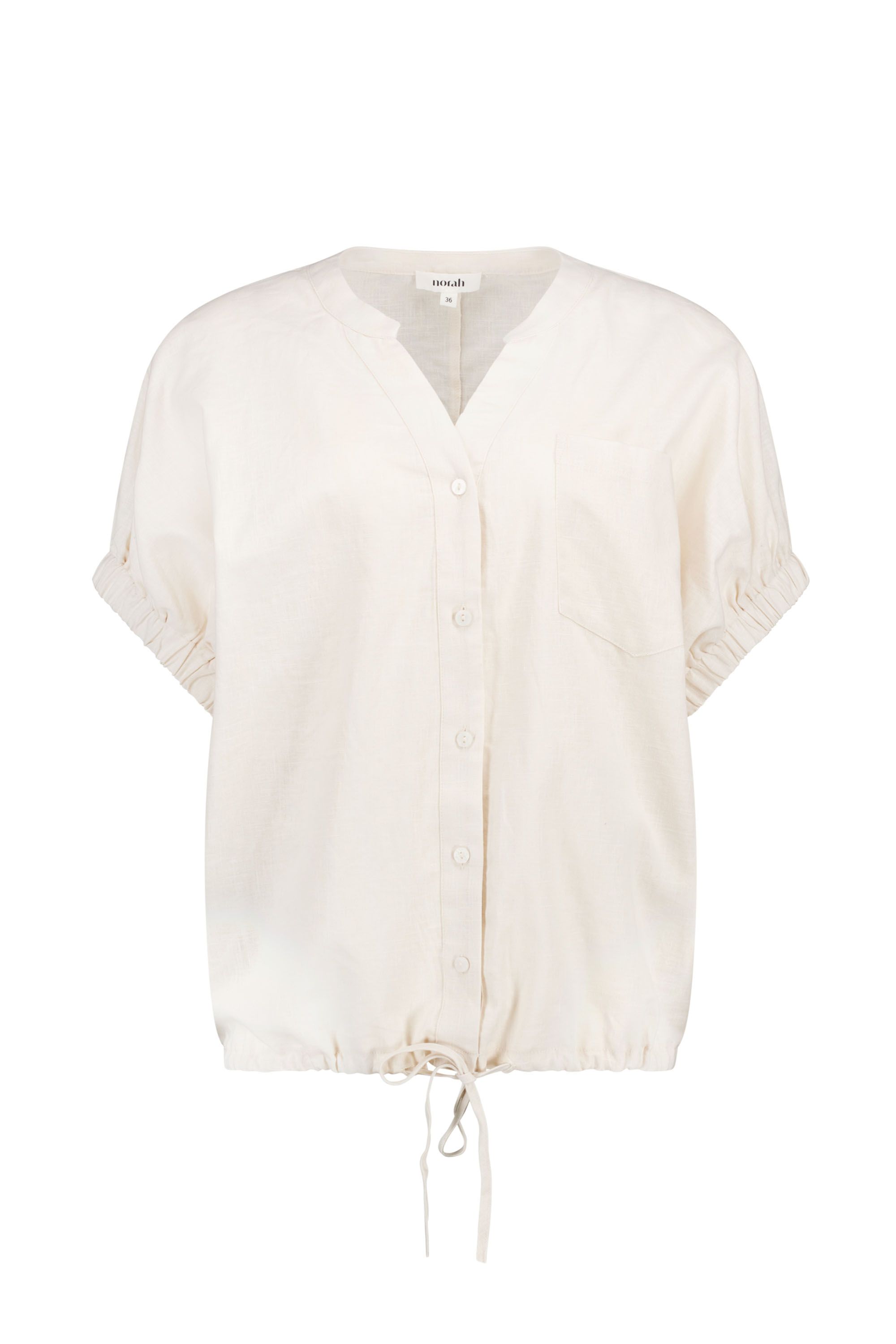 Norah Zandkleurige blouse met elastische tailleband light sand 218917-111