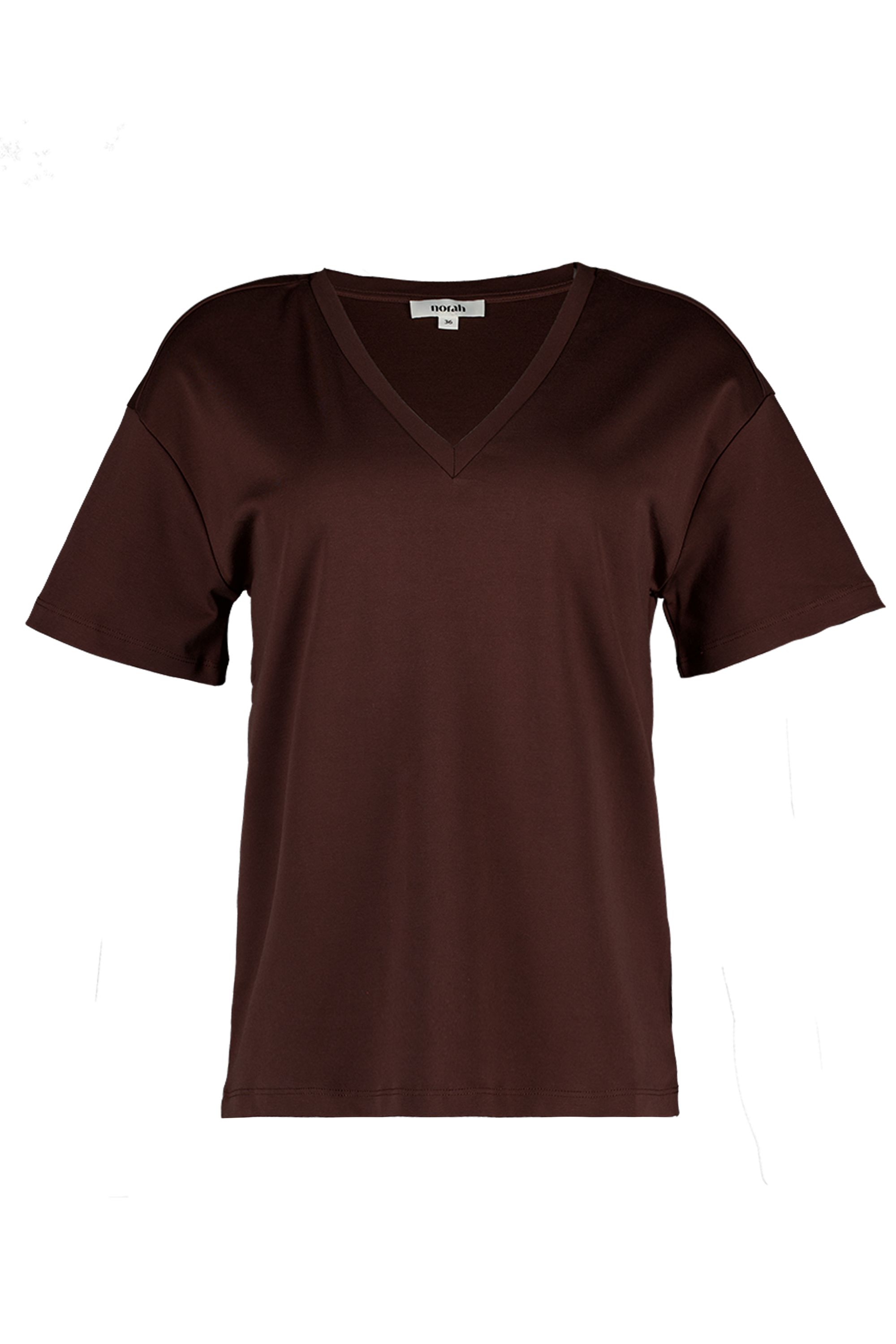 Norah Bruin shirt met V-hals light brown 218929-201-42
