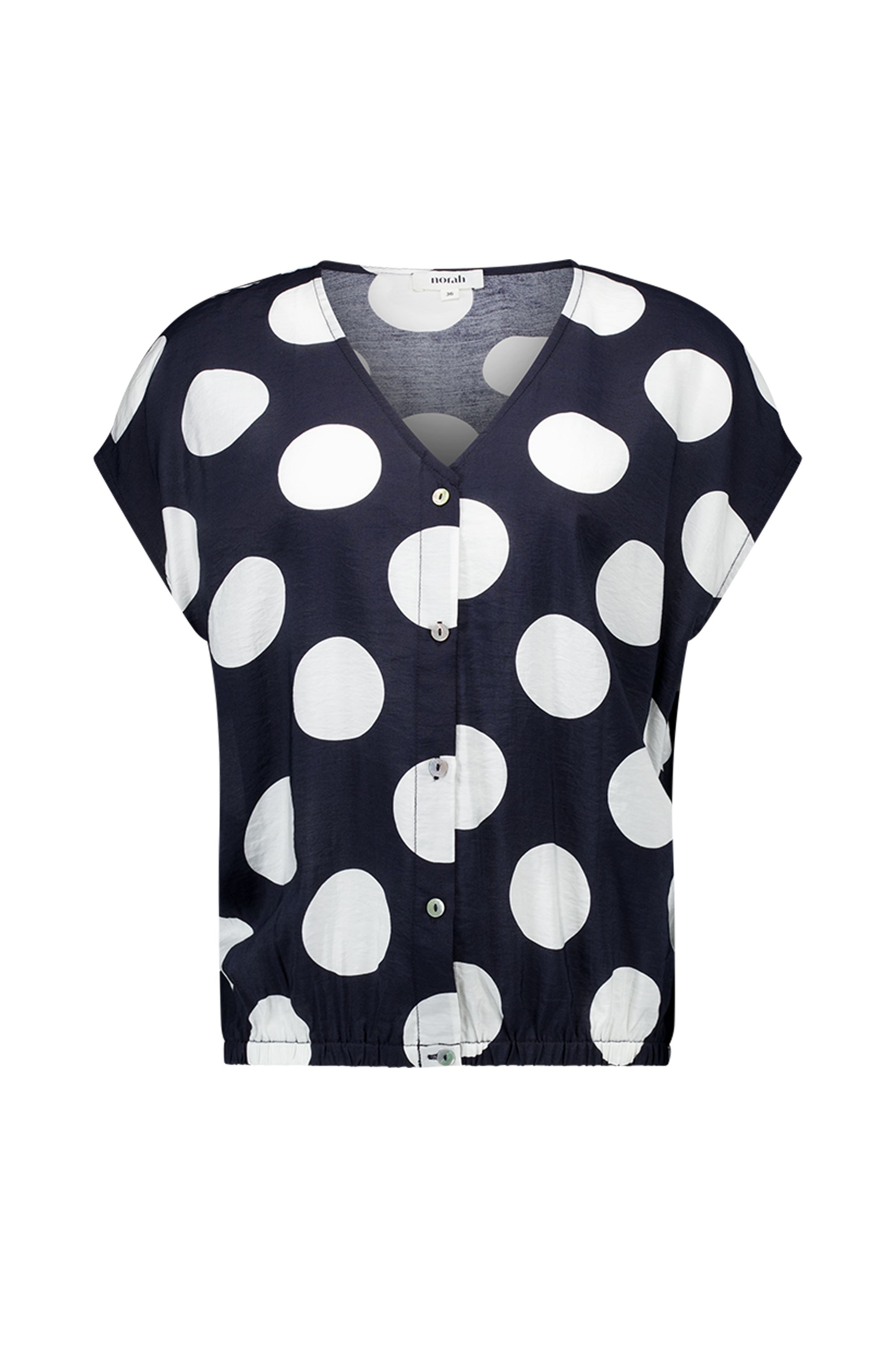 Norah Donkerblauw/ecru polkadot blouse blue/ecru 218930-441-34