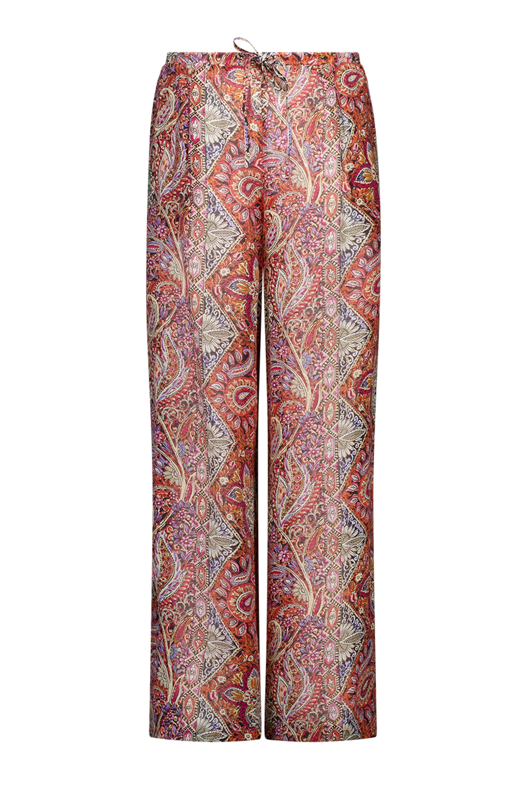 Norah Wide fit broek | Grafische print multicolor 218937-002-44