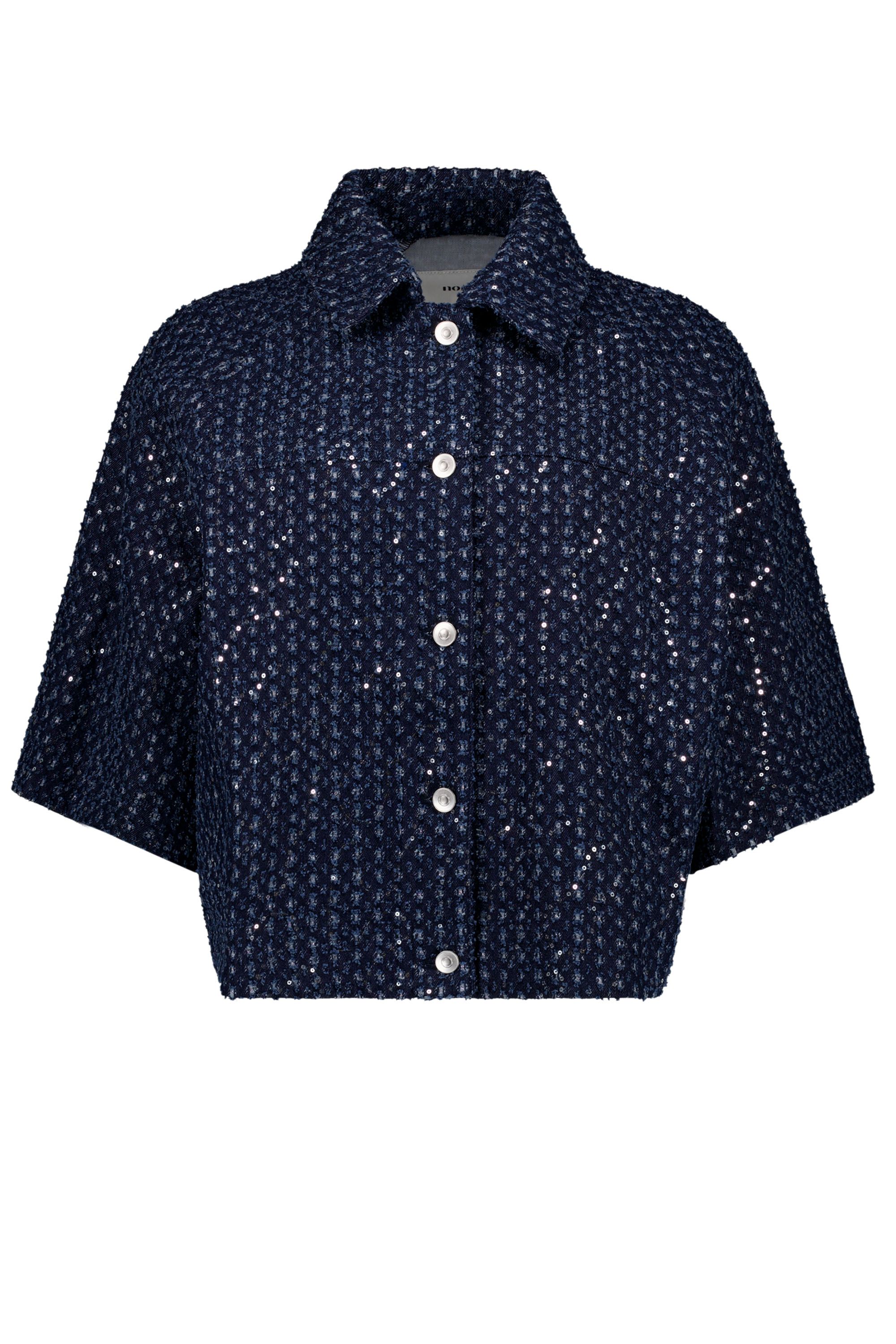 Norah Donkerblauw denim jasje met pailletten dark denim 218938-480