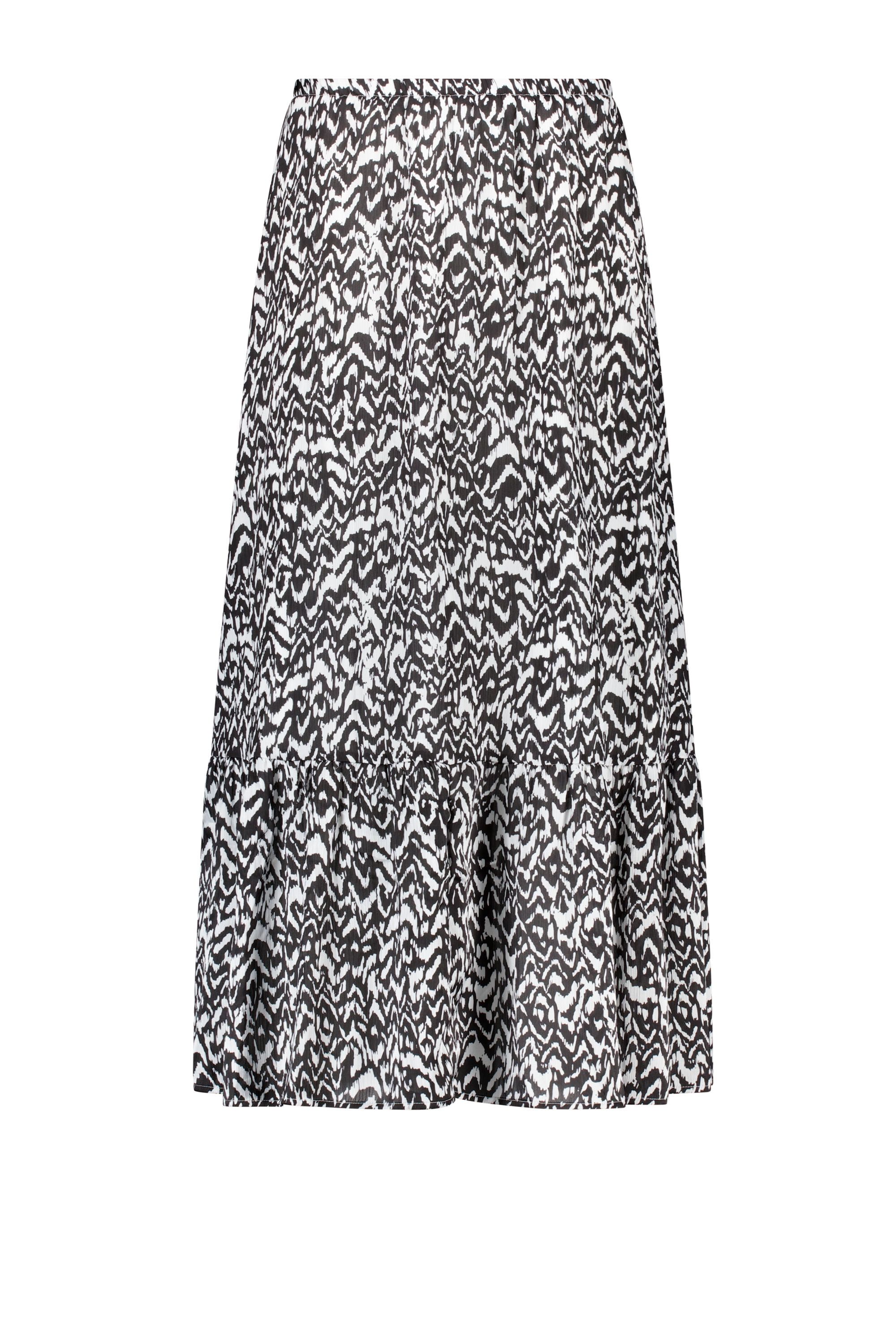 Norah Midi rok met grafische print black/white 218952-031