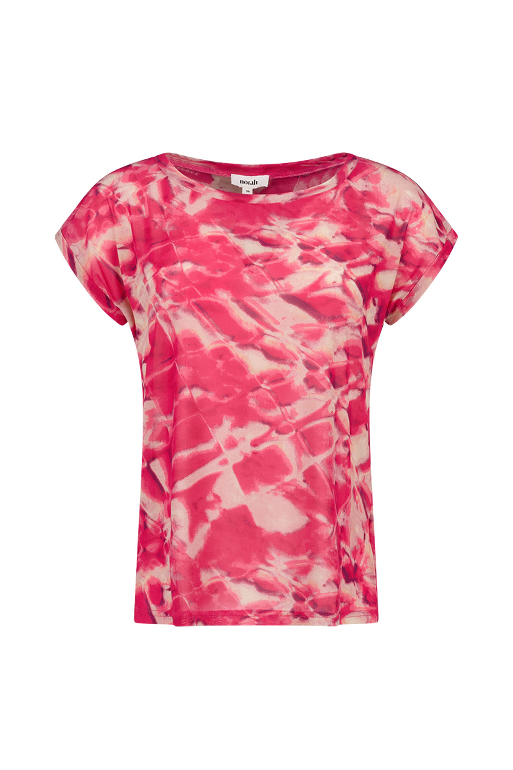 Norah Roze mesh shirt met grafische print pink multicolor 218956-920-46