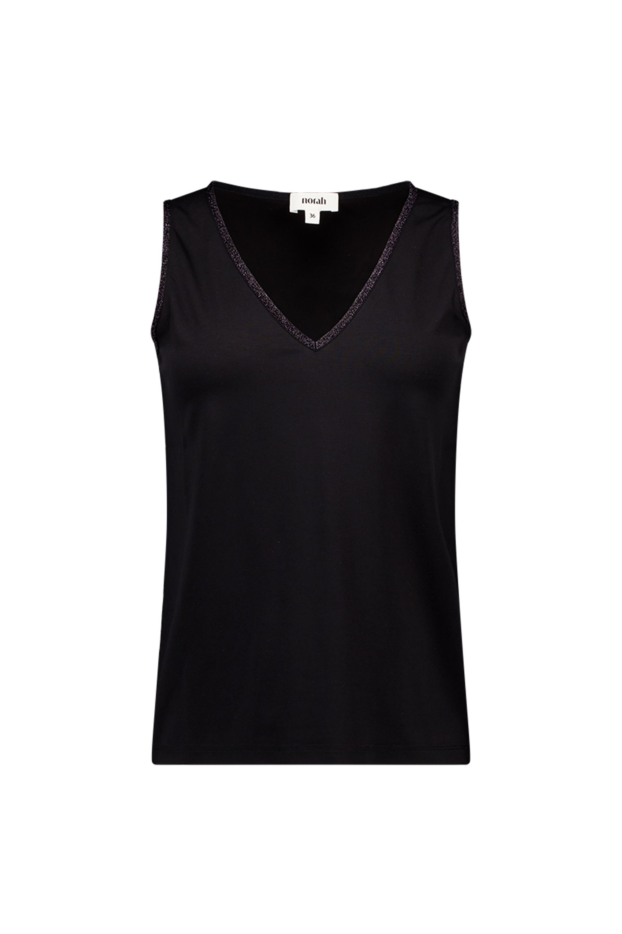 Norah Zwarte top met goudkleurige bies black 218965-001-46