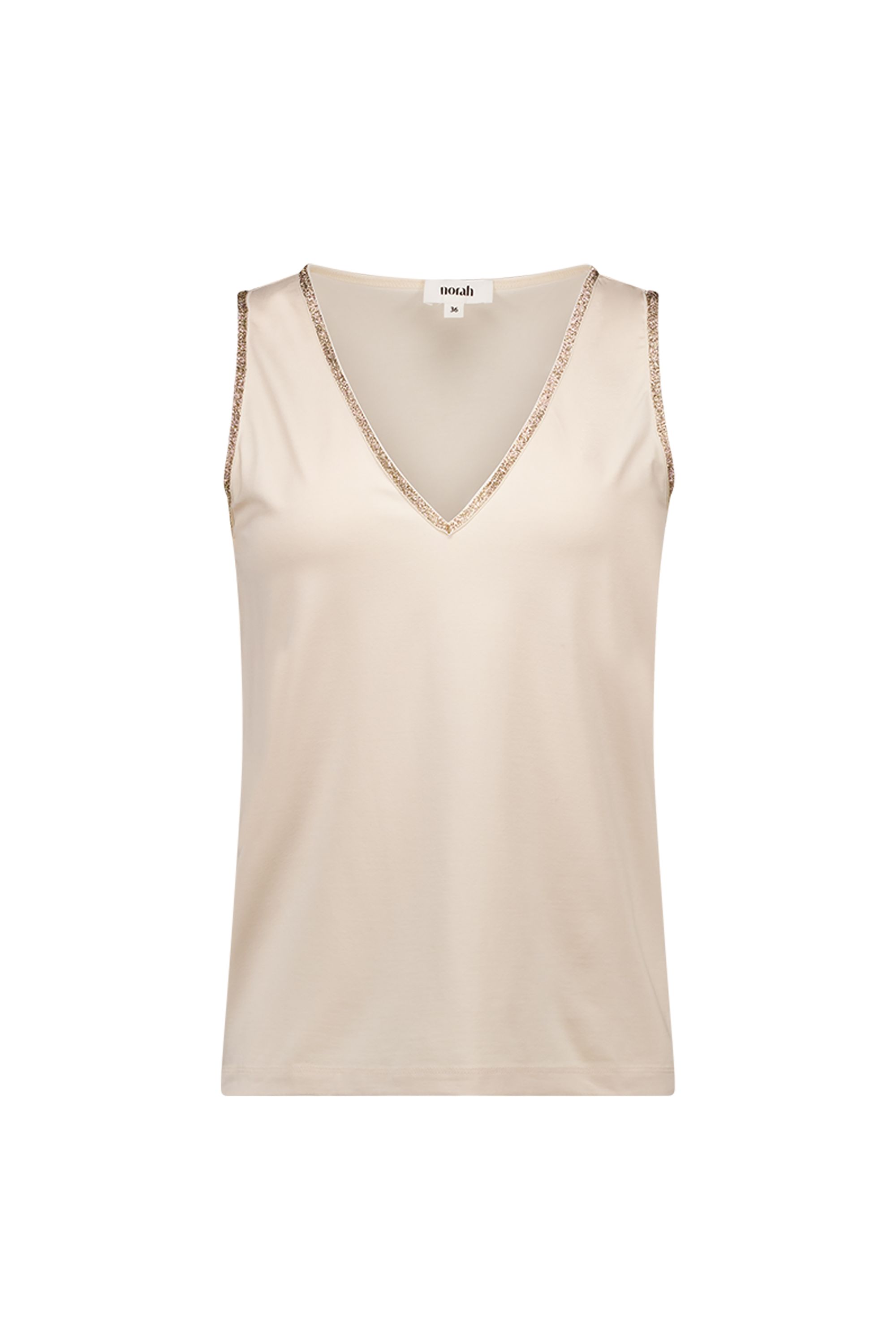 Norah Ecru top met goudkleurige bies ecru 218965-102-36