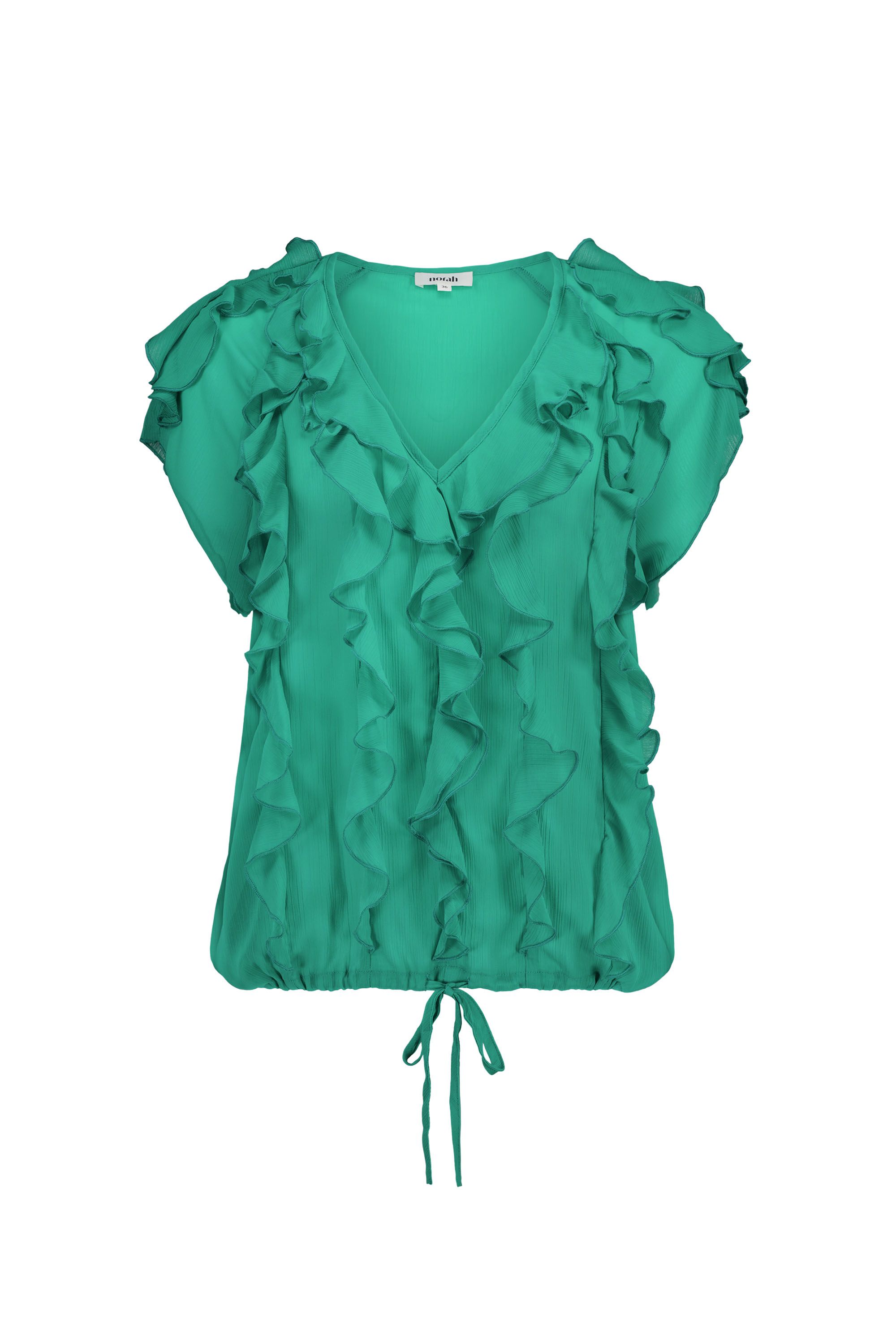Norah Groene blouse met ruffles jade 218968-574