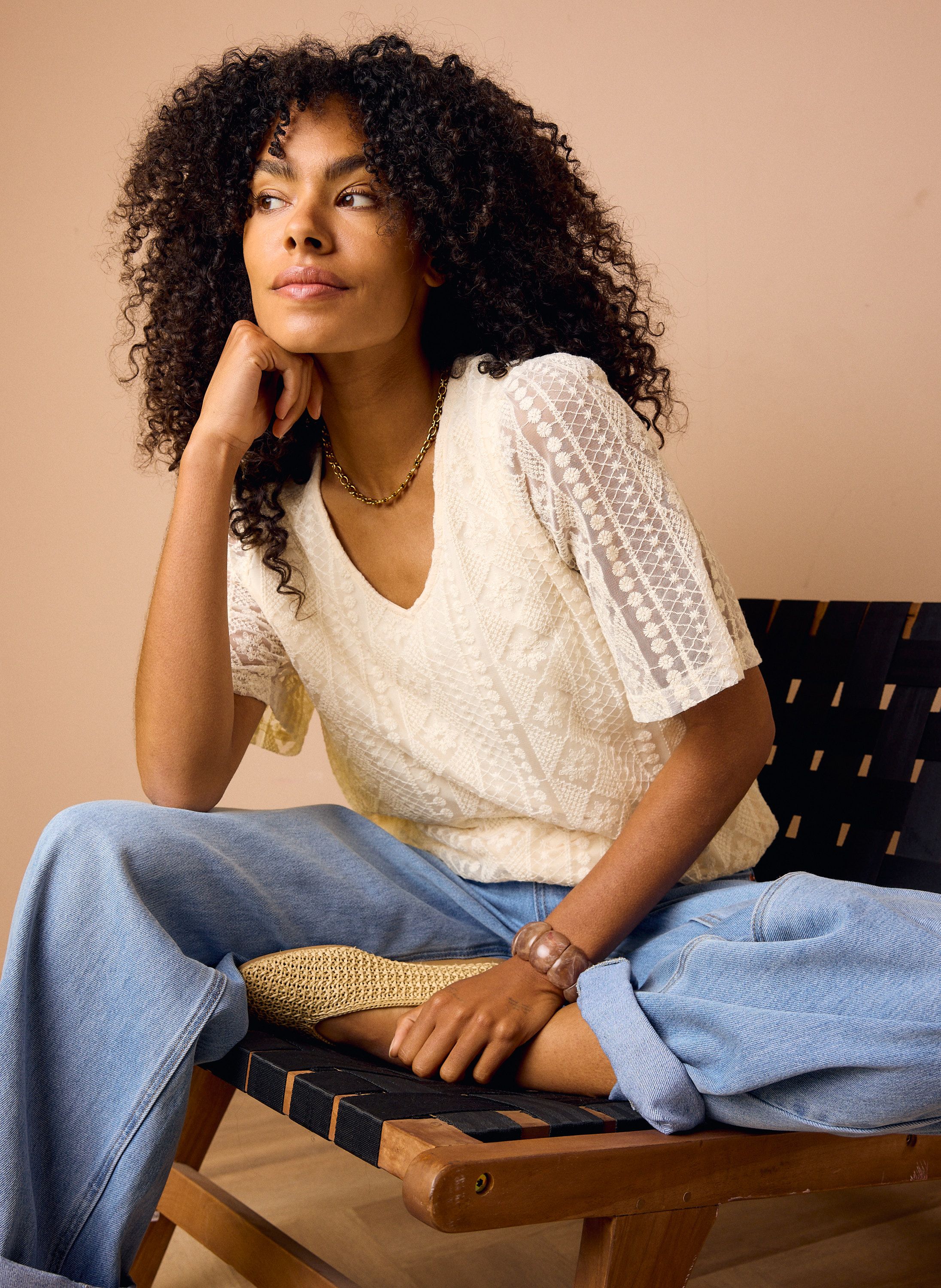 Norah Off-white kanten top off-white 218974-101-36
