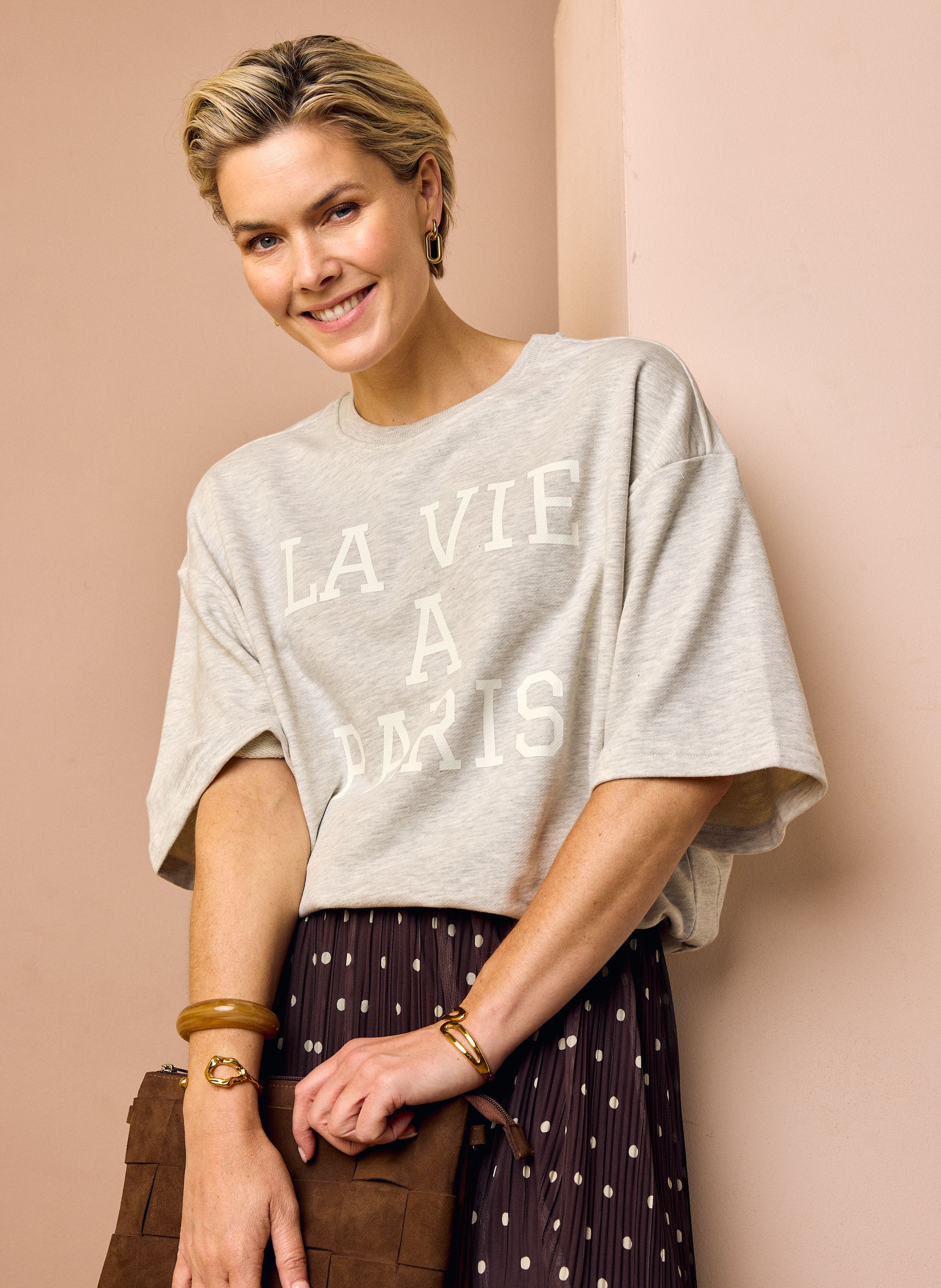Norah Grijze sweater "La vie á Paris" grey/ecru 218976-081