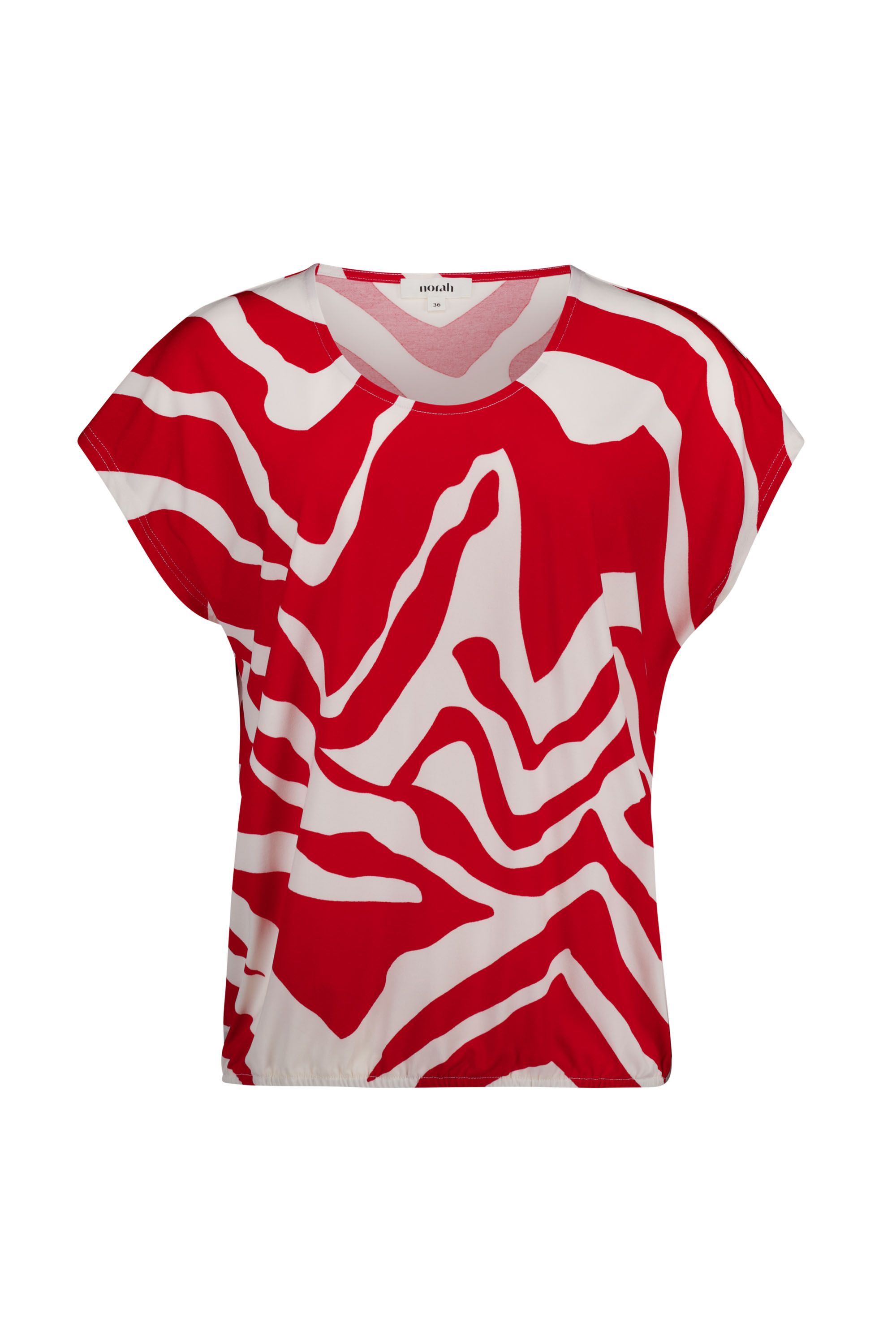 Norah Rood shirt met grafische print red/ecru 218977-641