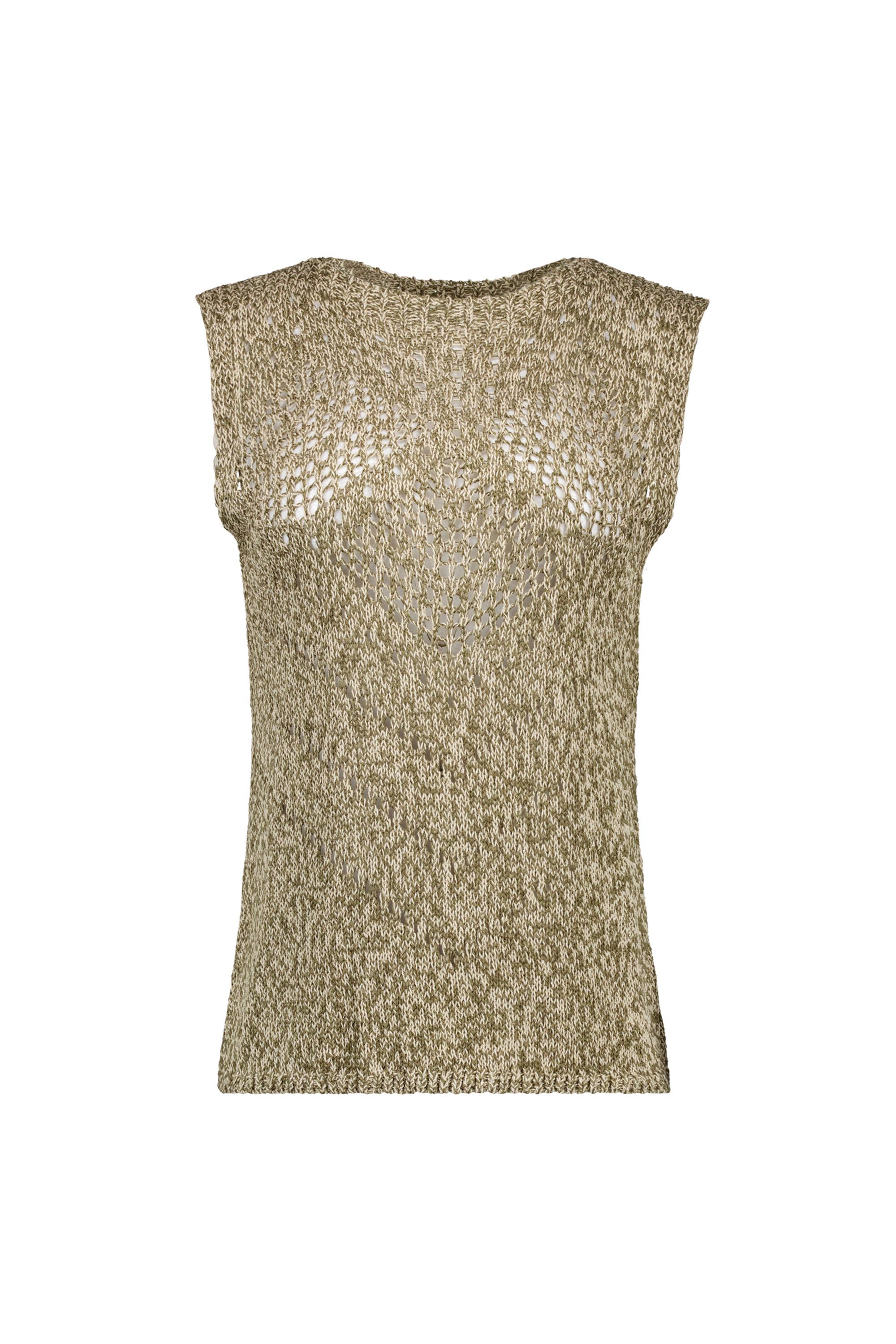 Norah Groen gebreide top army green multicolor 218987-593